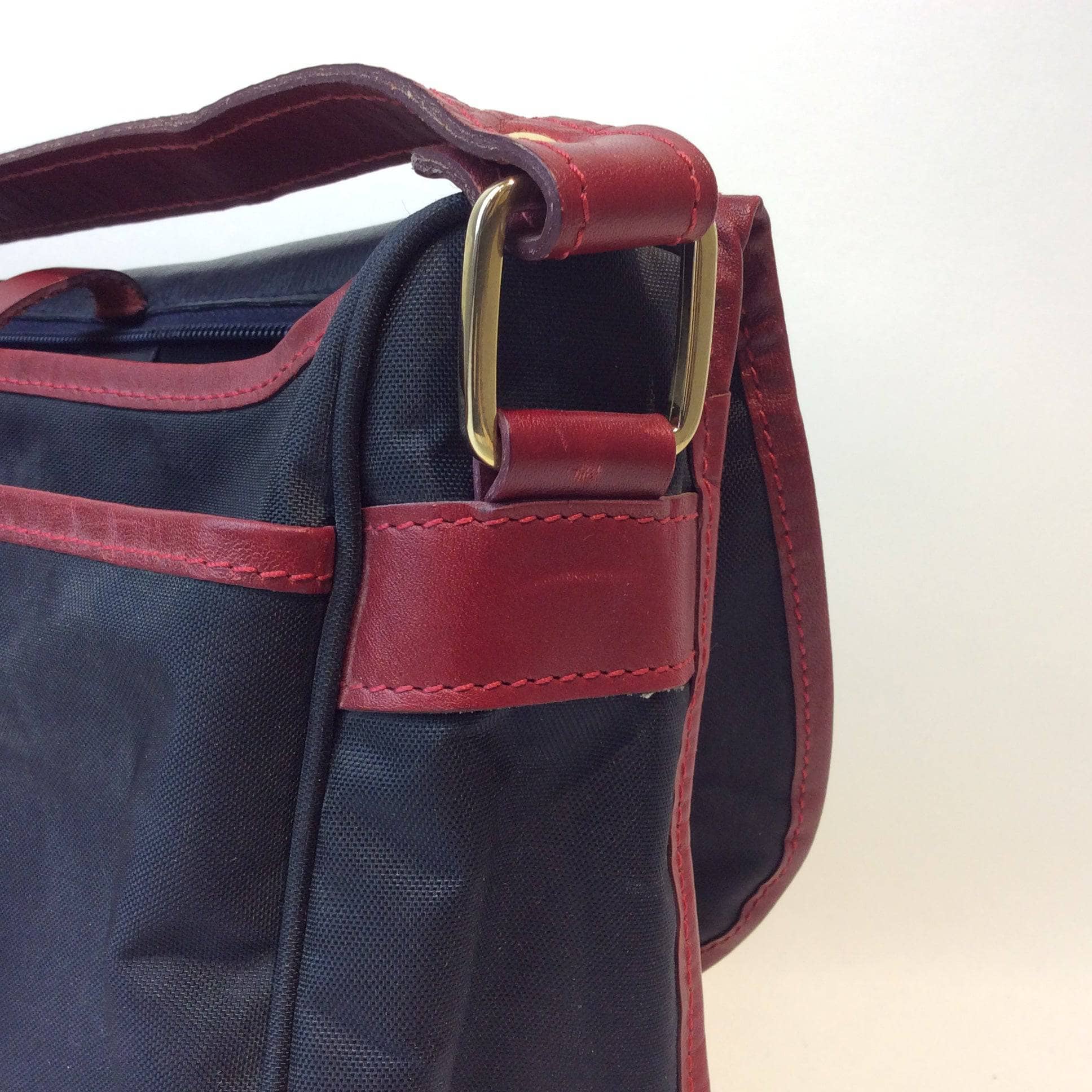 1990s Longchamp PARIS Medium Size Navy Shoulder Bag - Image 5