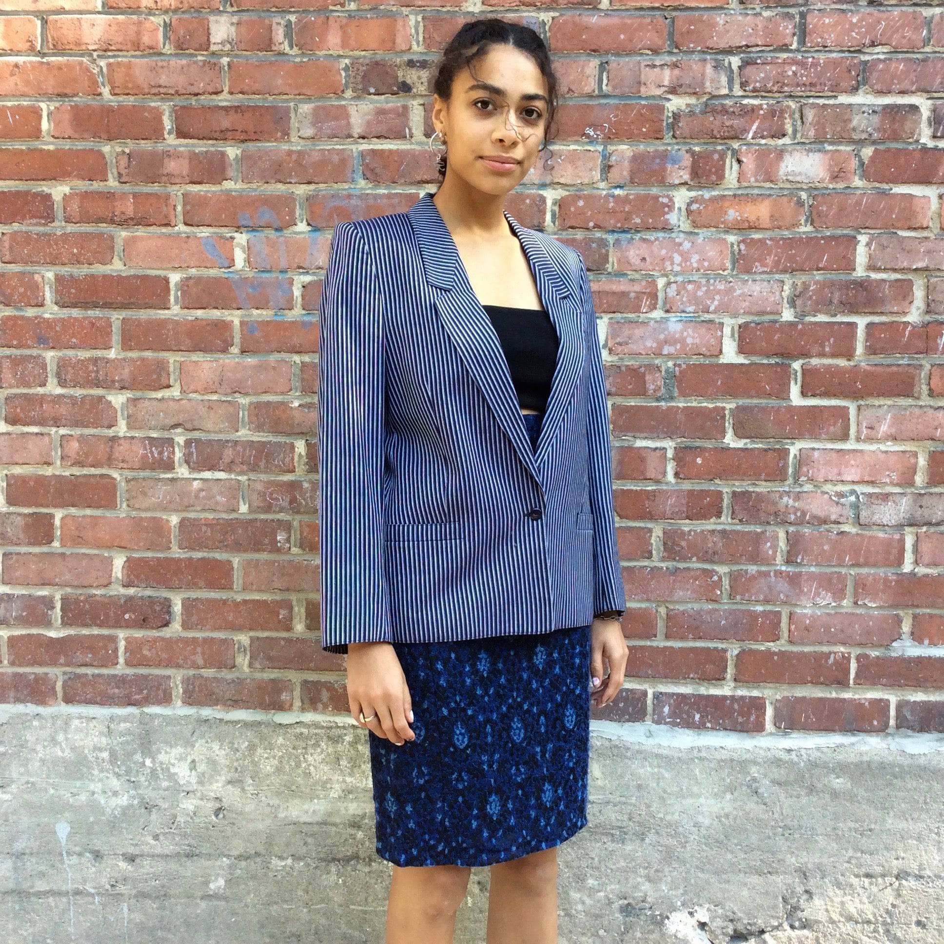 1990s Louis Féraud Stripped Cotton Blazer Small/Medium - Image 3