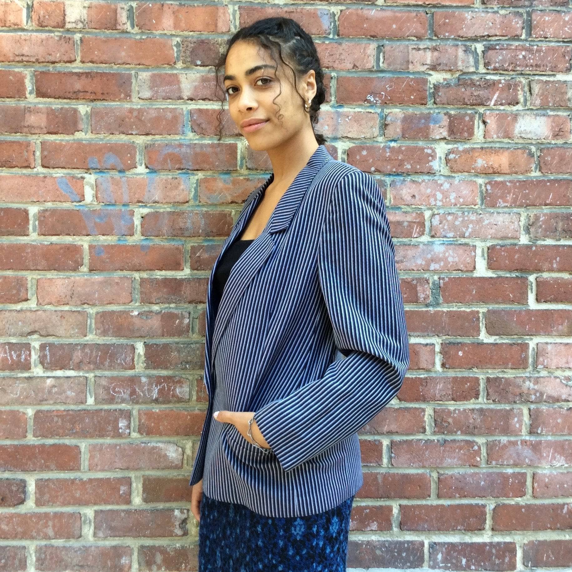 1990s Louis Féraud Stripped Cotton Blazer Small/Medium - Image 4