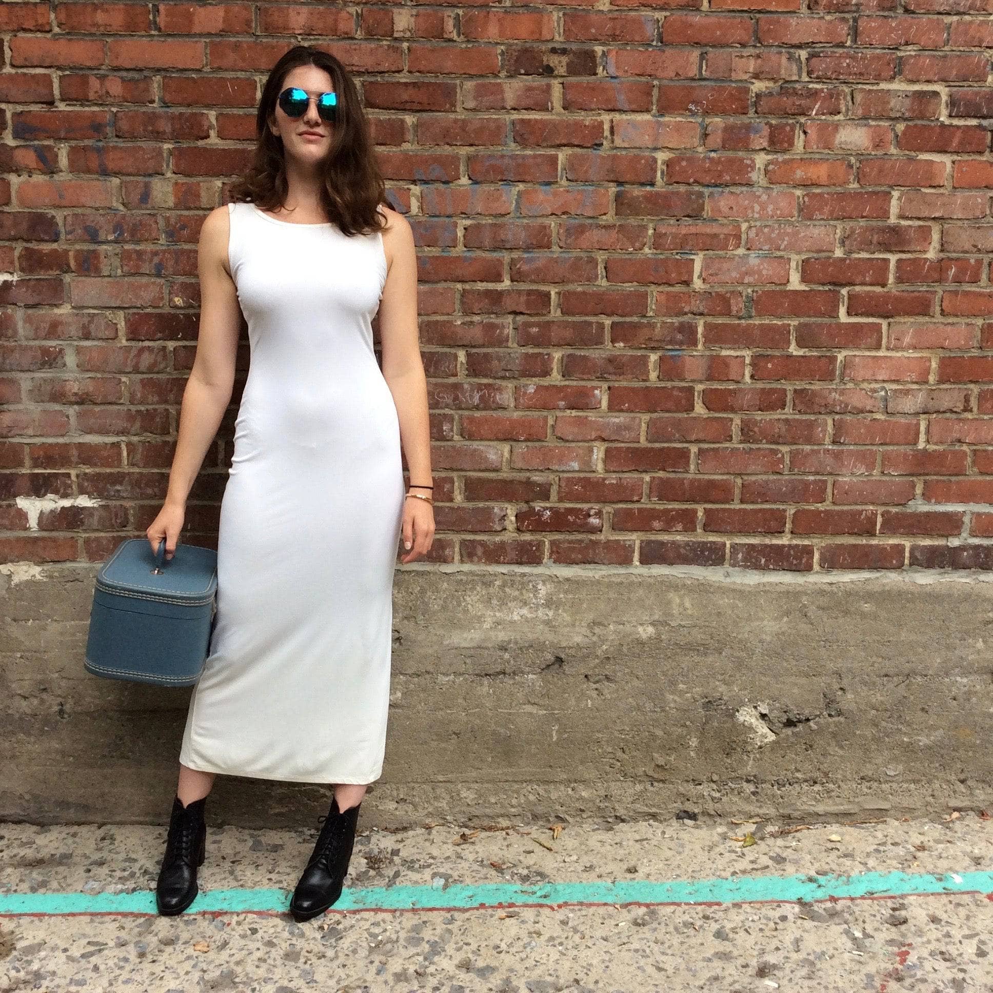 1990s Sleeveless Fitted White Maxi Dress Small/Medium - Image 5