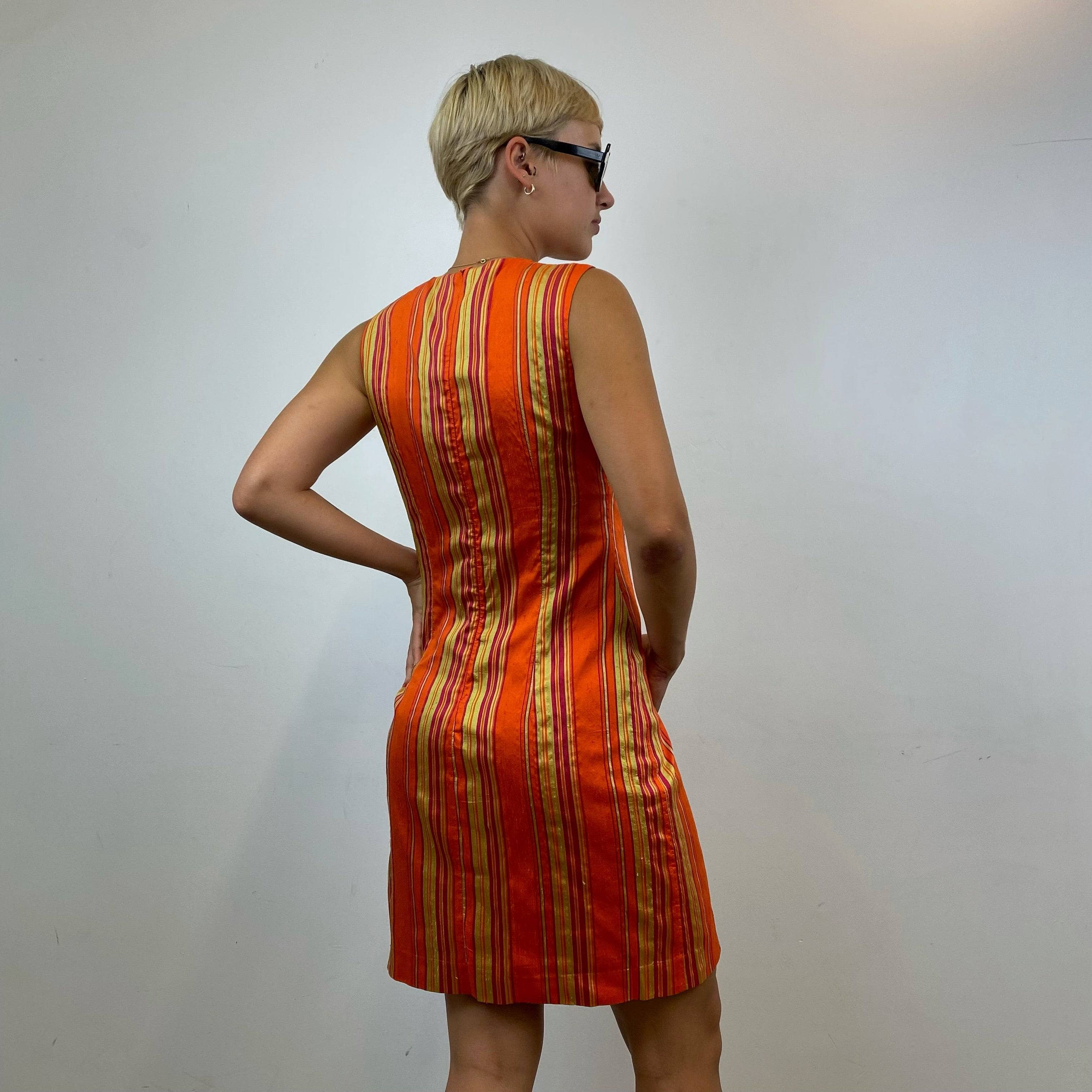 1990s Sleeveless Silk Sheath Dress Small - Image 3