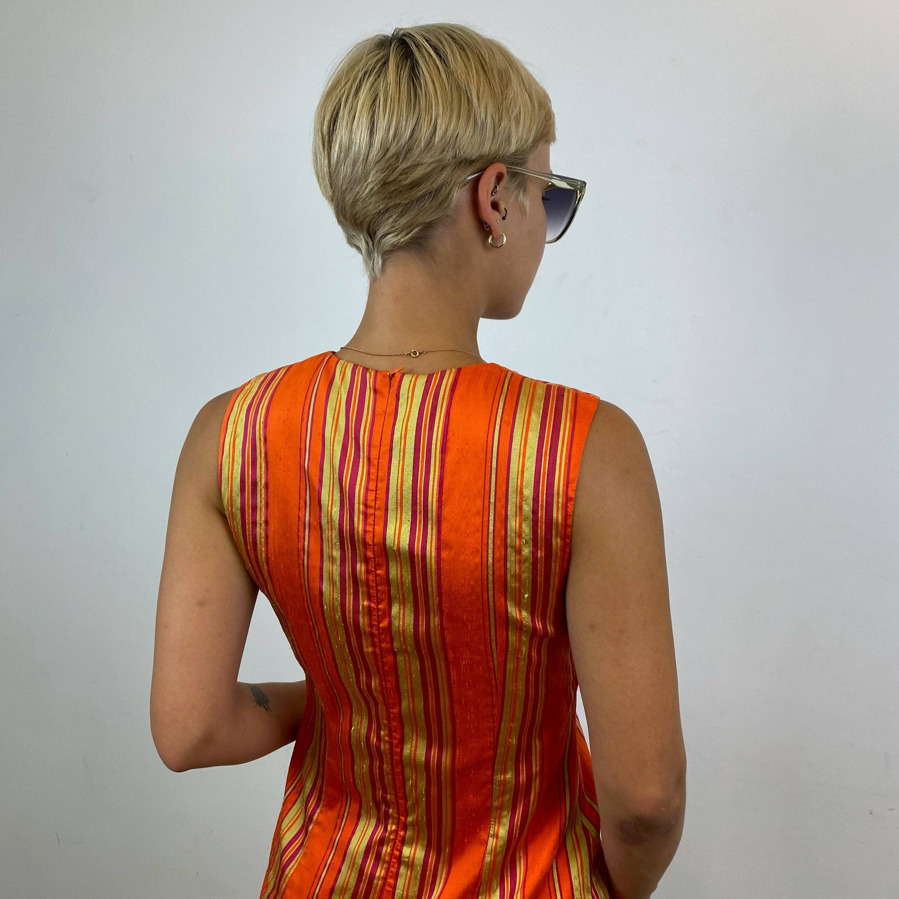 1990s Sleeveless Silk Sheath Dress Small - Image 5