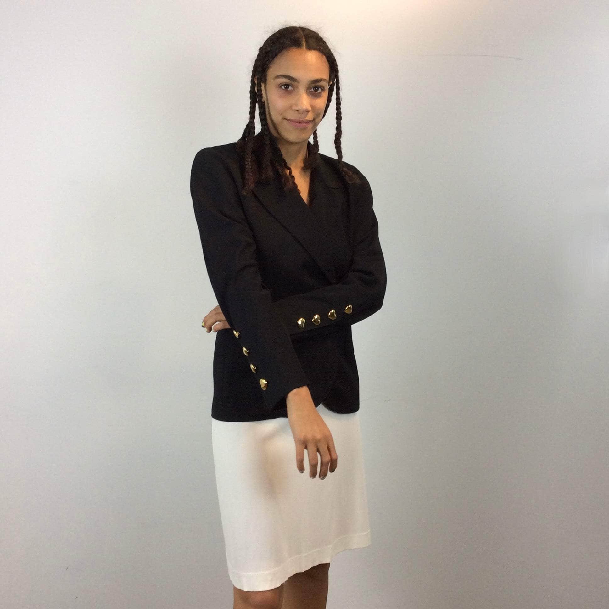 2000s Designer Marie Saint Pierre White Jersey Skirt Small/Medium - Image 5