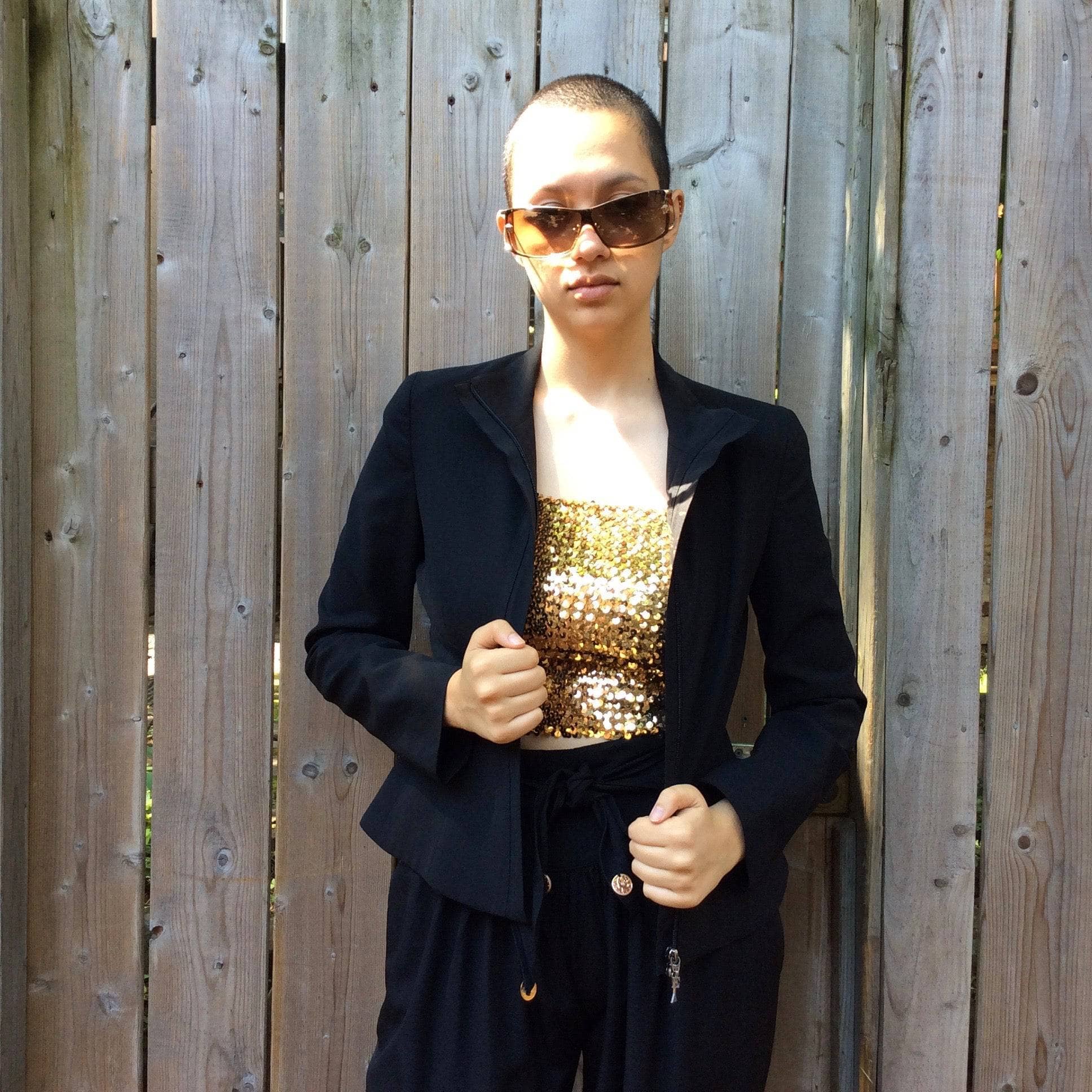 2000s Emporio Armani Black Zip-Up Blazer S - Image 3