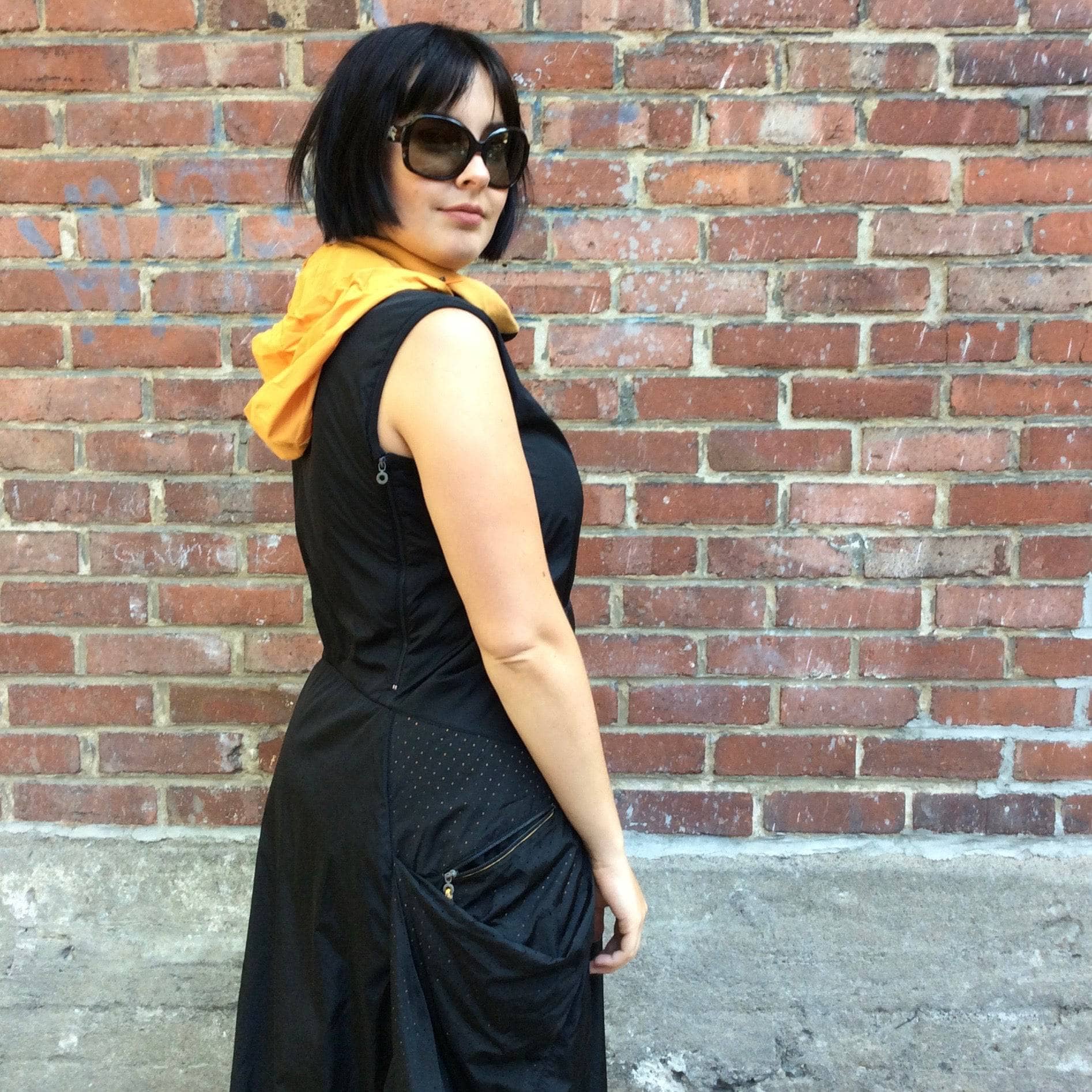 2000s Marithé François Girbaud Black Midi Dress Medium - Image 8