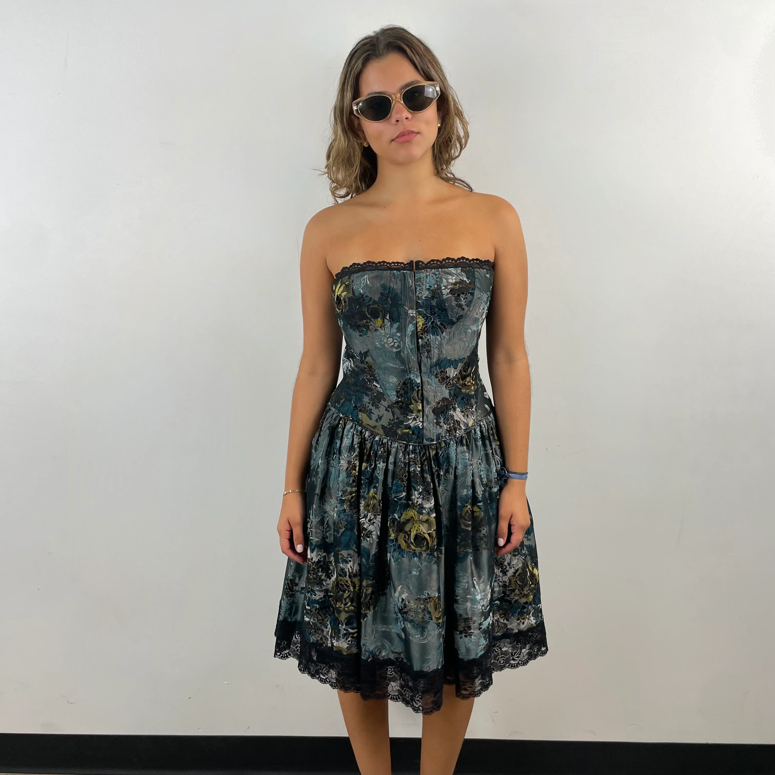 Betsey Johnson Brocade Bustier Mini Dress Medium - Image 3
