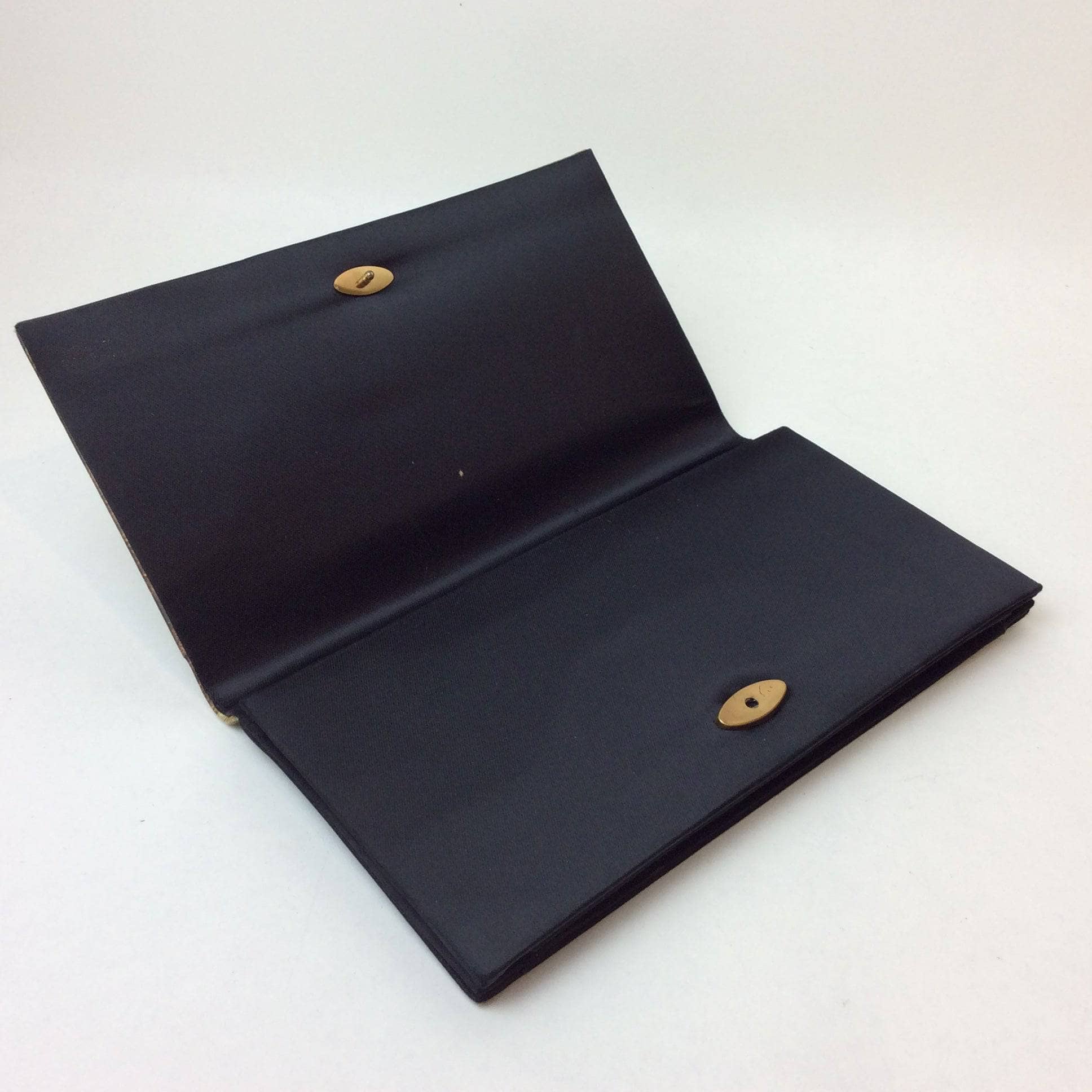 Black Satin Evening Clutch with Outdoor Royal Court Scene - Image 4