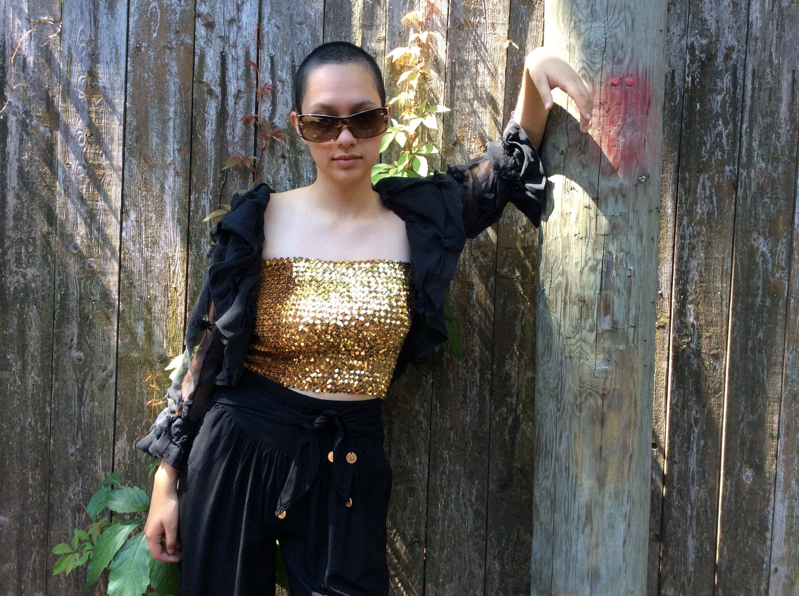 Black Silk Chiffon Bolero Small-Medium - Image 4