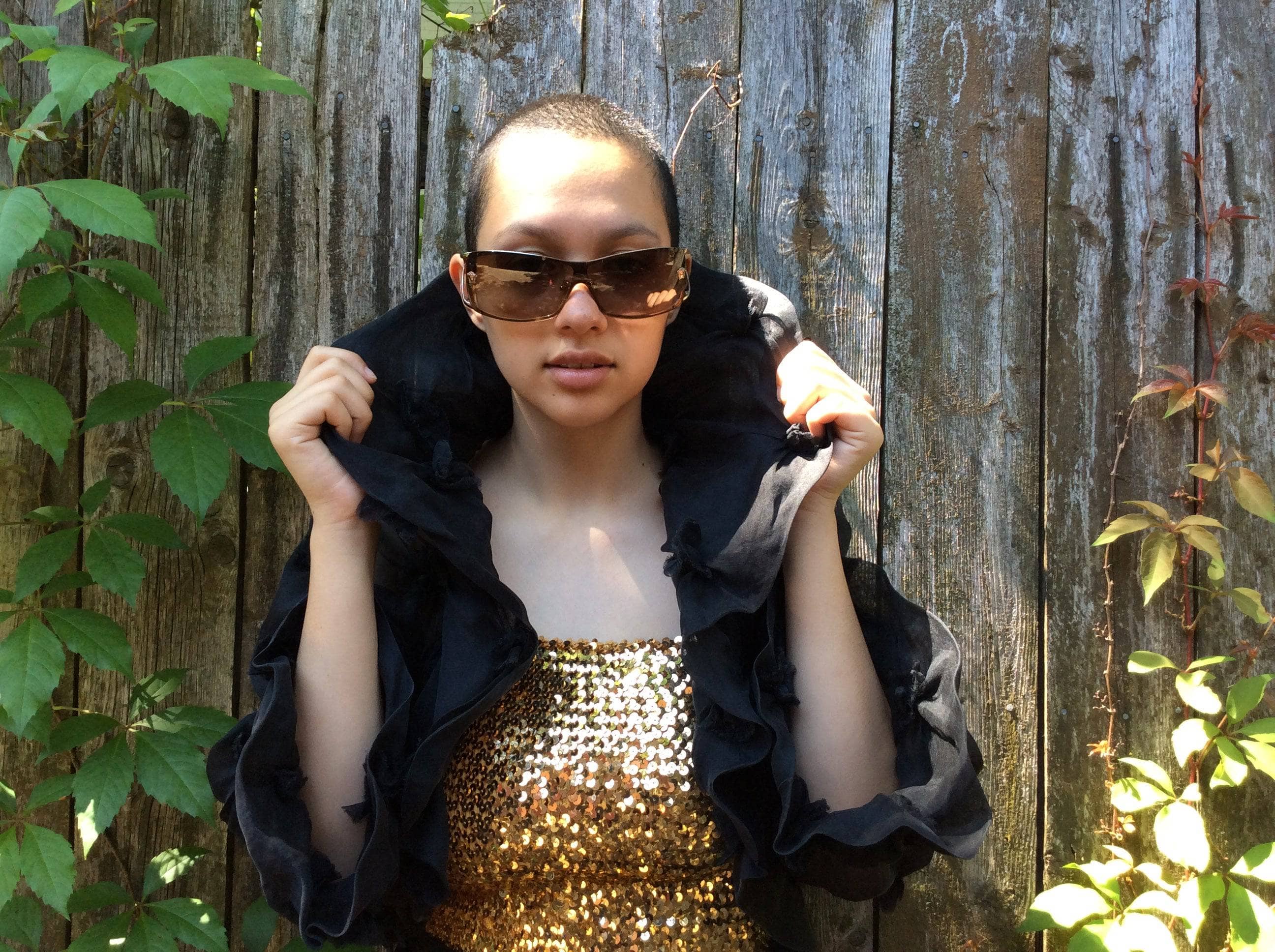 Black Silk Chiffon Bolero Small-Medium - Image 5