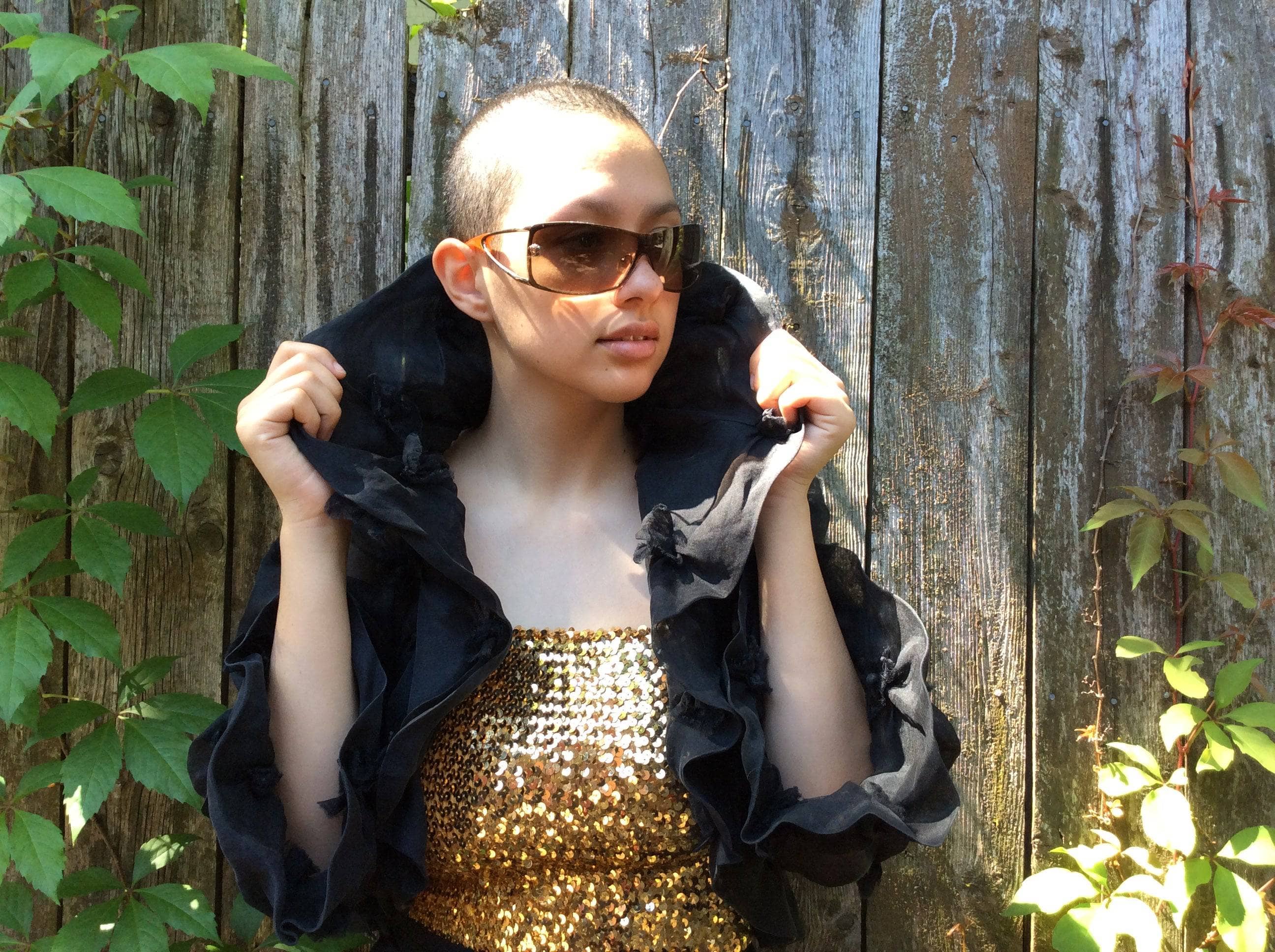 Black Silk Chiffon Bolero Small-Medium - Image 6