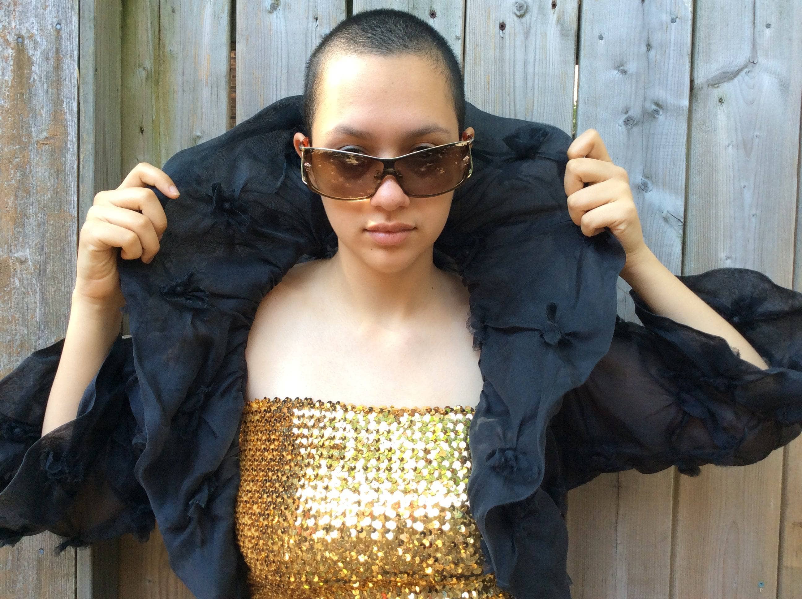 Black Silk Chiffon Bolero Small-Medium - Image 7