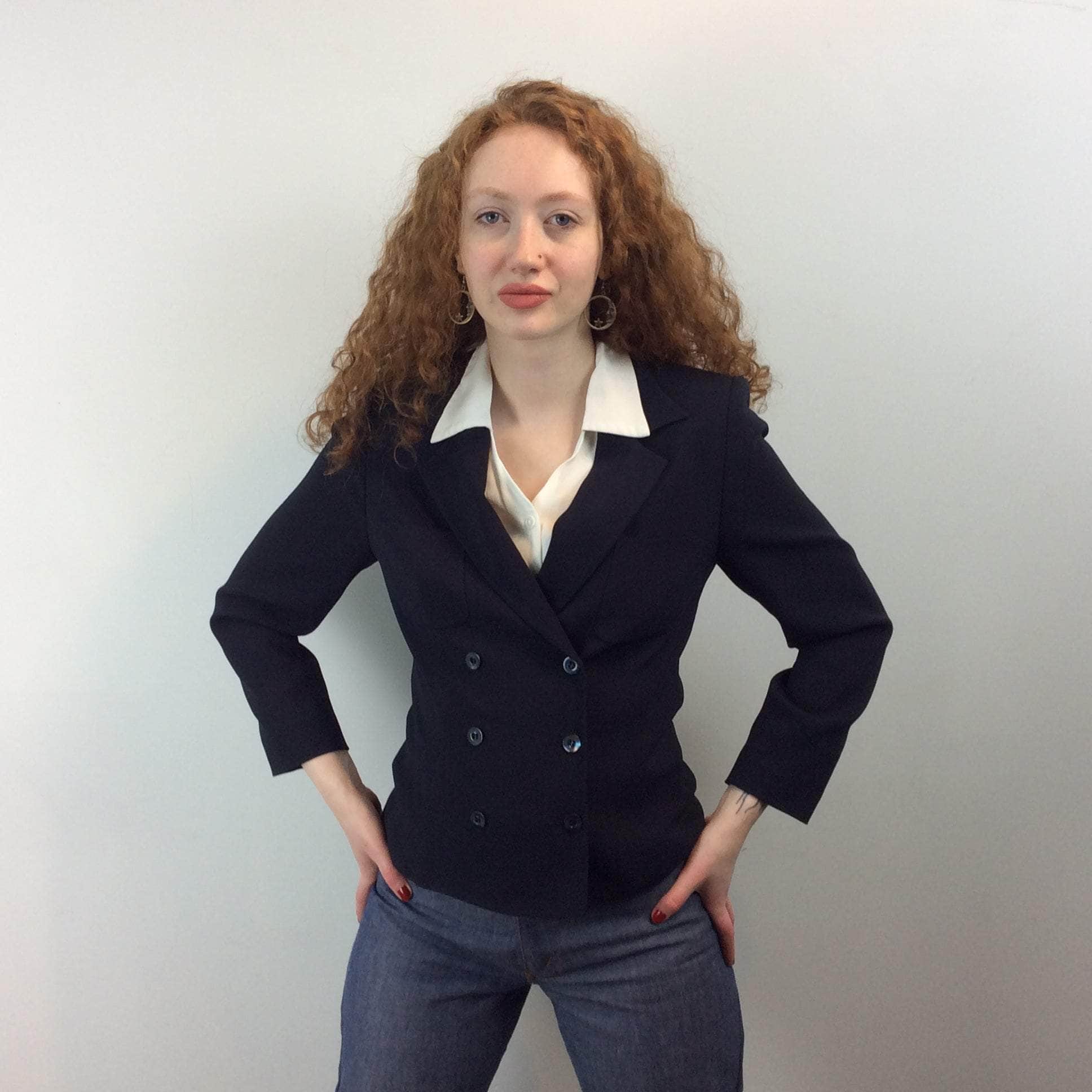 Cacharel Double Breasted Navy Blazer Small - Image 6
