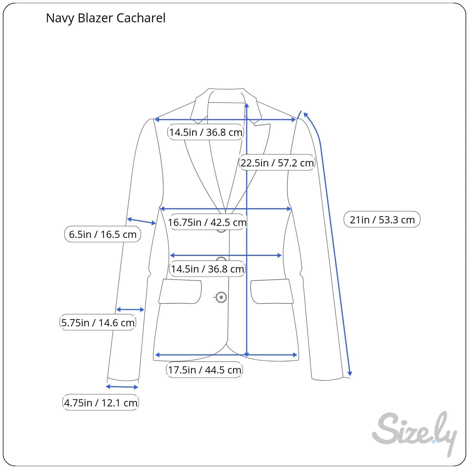 Cacharel Double Breasted Navy Blazer Small - Image 8