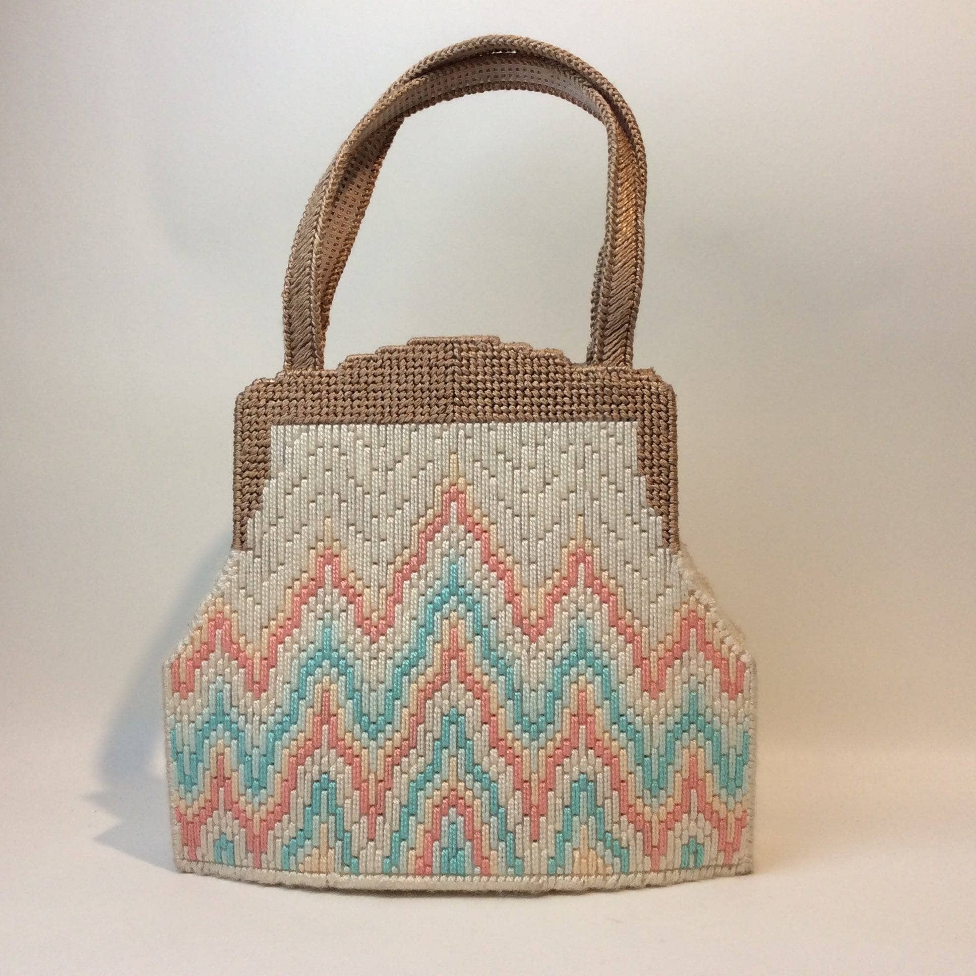 1970's Bargello Needlepoint Handbag Handmade