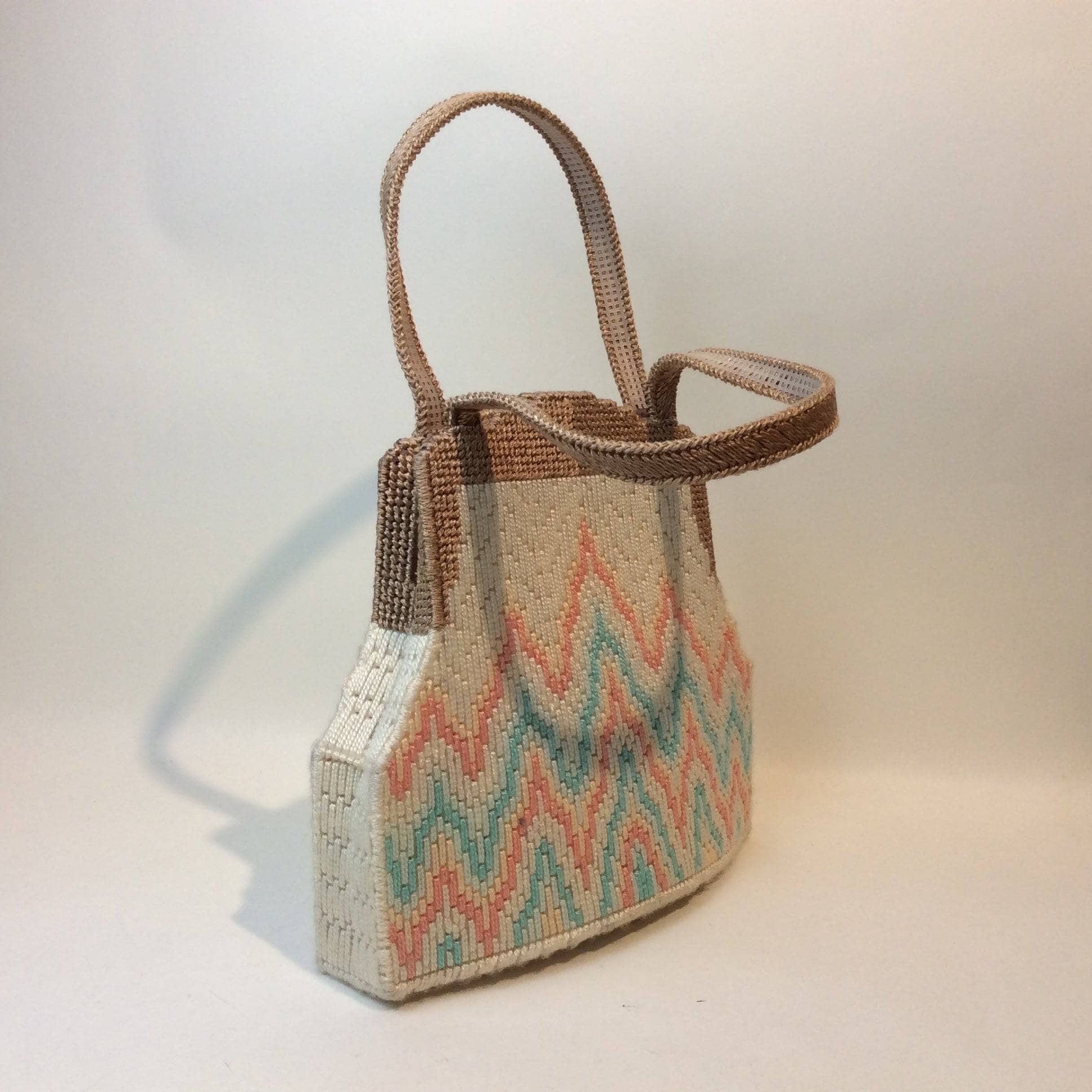 1970's Bargello Needlepoint Handbag Handmade - Image 3