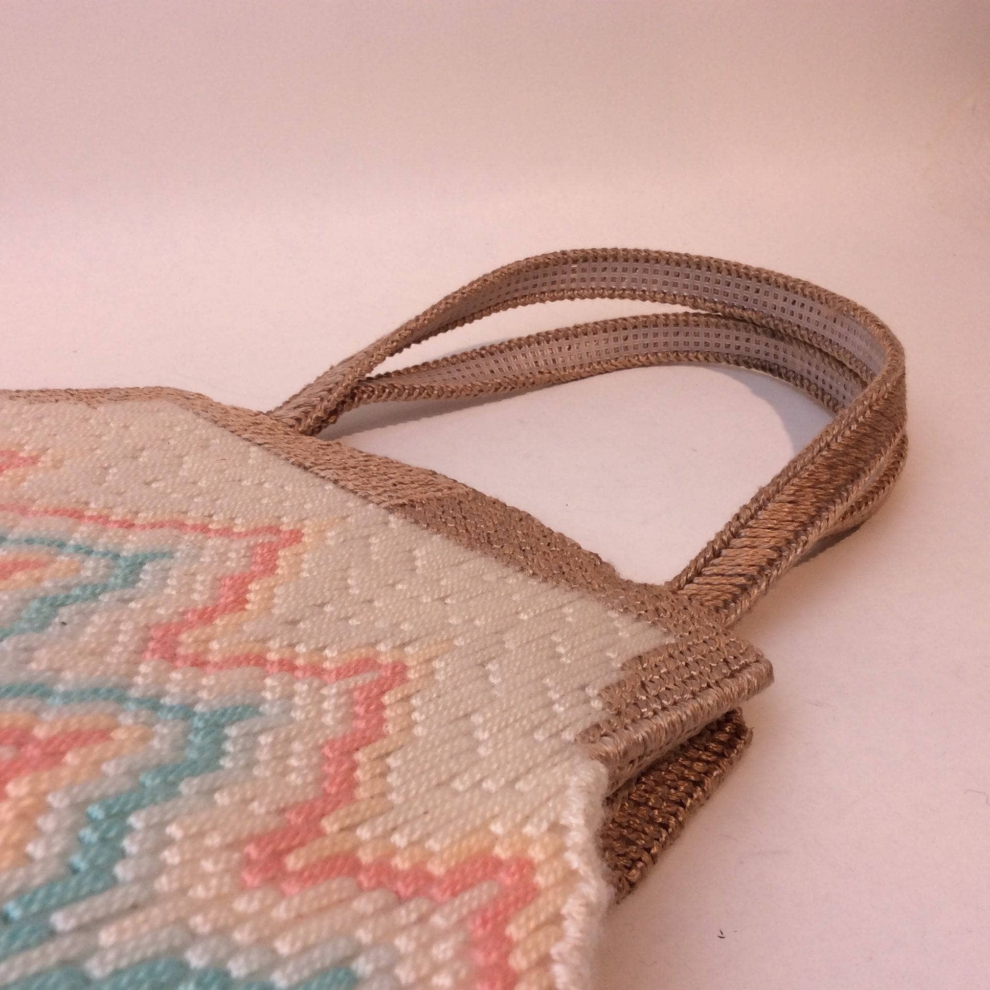 1970's Bargello Needlepoint Handbag Handmade - Image 5