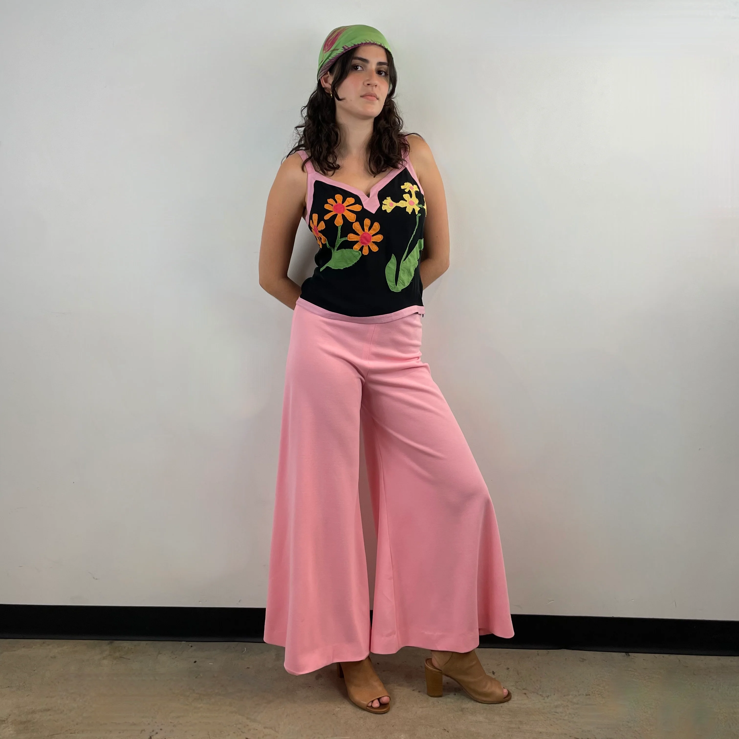 1970s Pink High-Waisted Wide Leg Pants XS/S