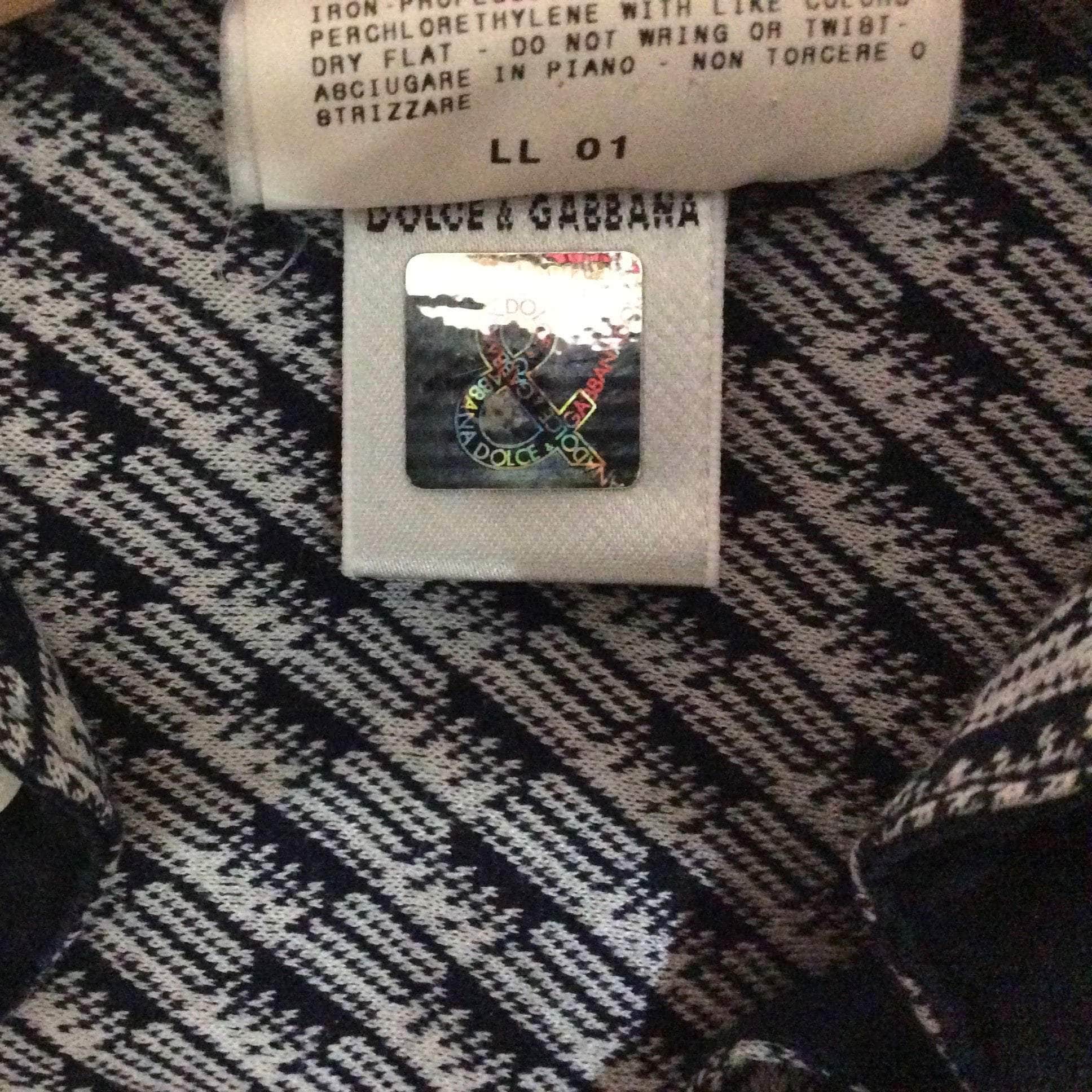 Dolce & Gabbana 1970s Men's Blue Fitted Jersey Shirt S - Image 5