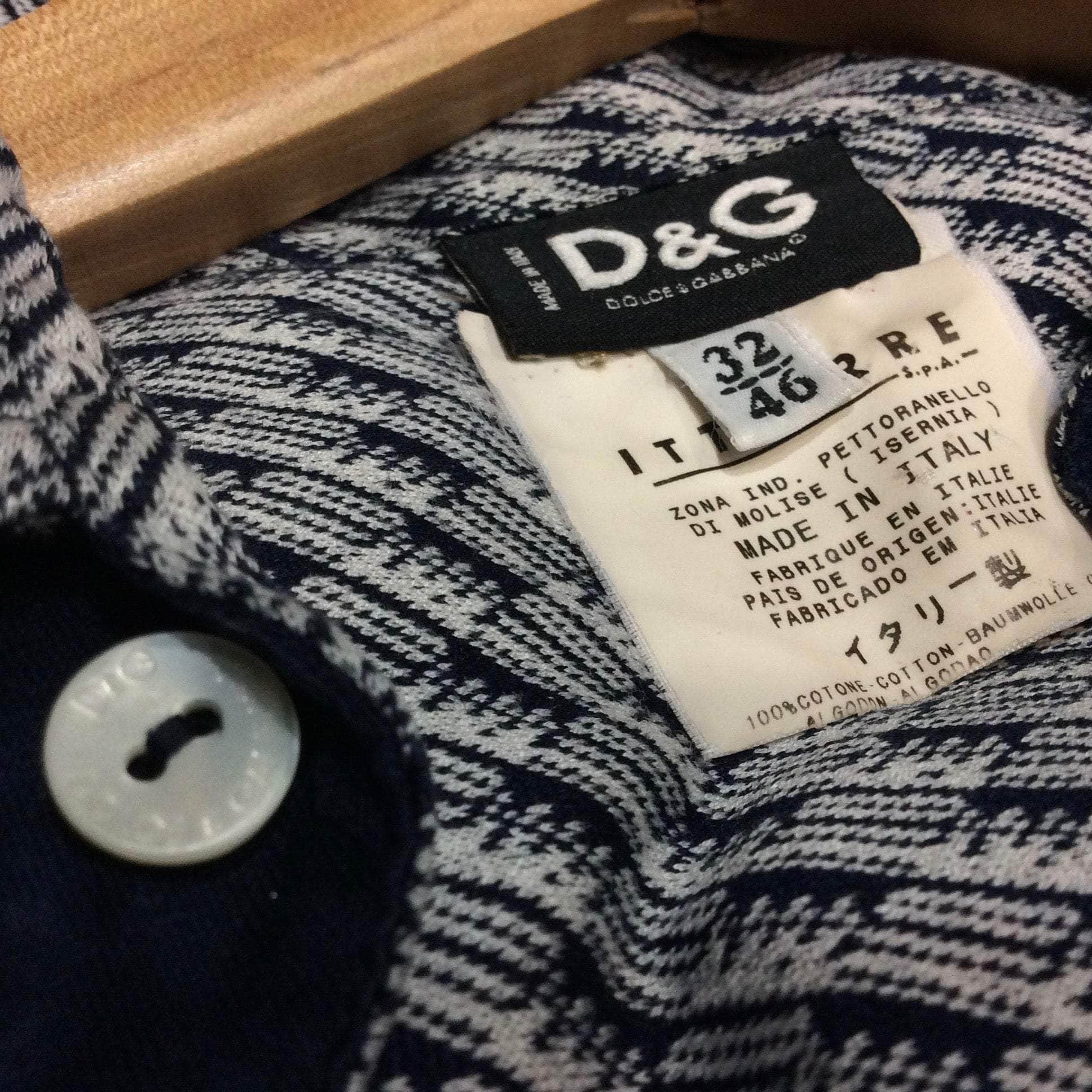Dolce & Gabbana 1970s Men's Blue Fitted Jersey Shirt S - Image 6
