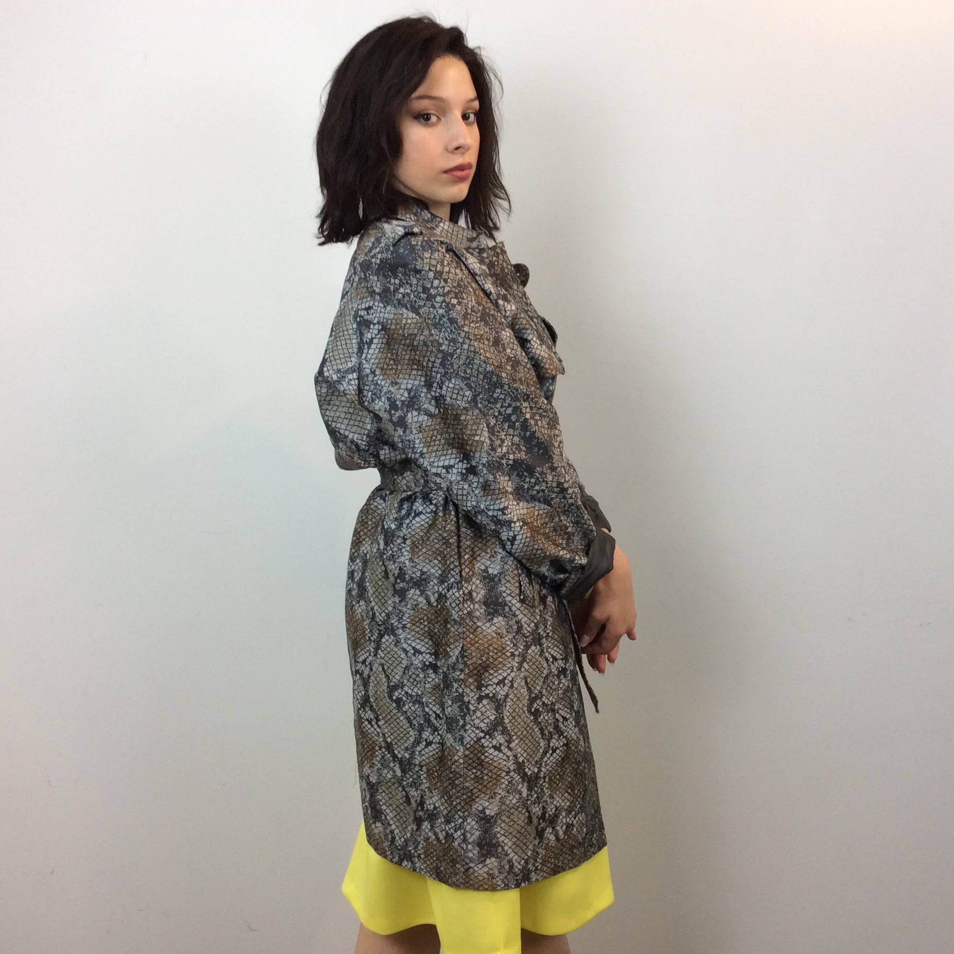 Escada Snake Print Designer Trench Coat Small / Medium - Image 5