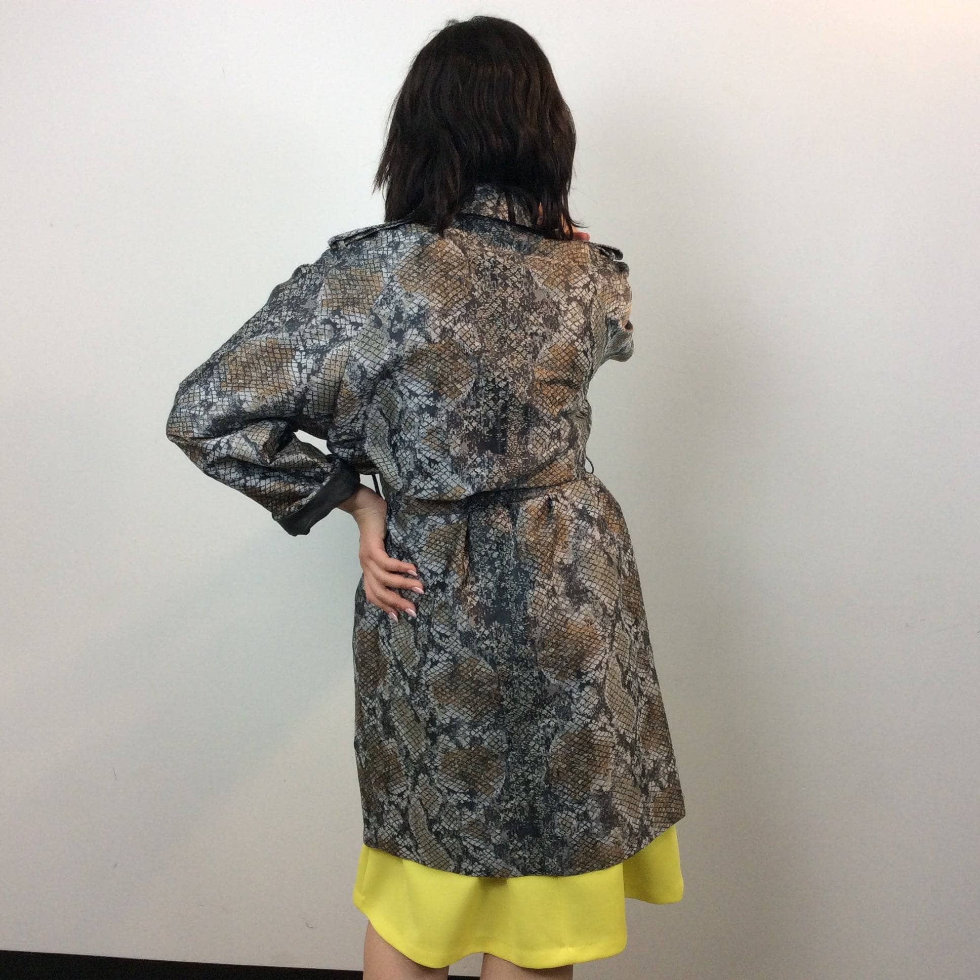 Escada Snake Print Designer Trench Coat Small / Medium - Image 6