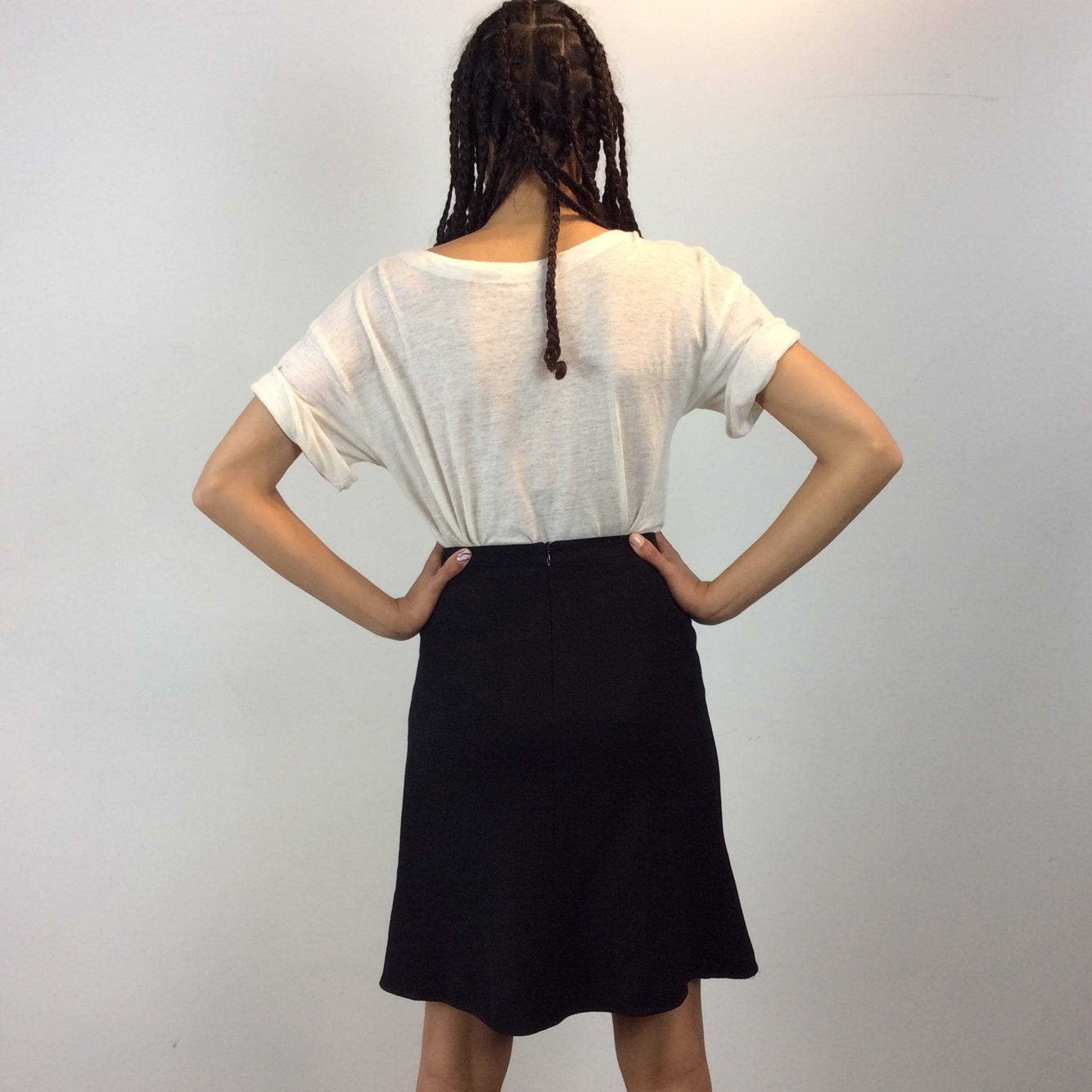 Giorgio Armani Black Wool Skirt S - Image 3