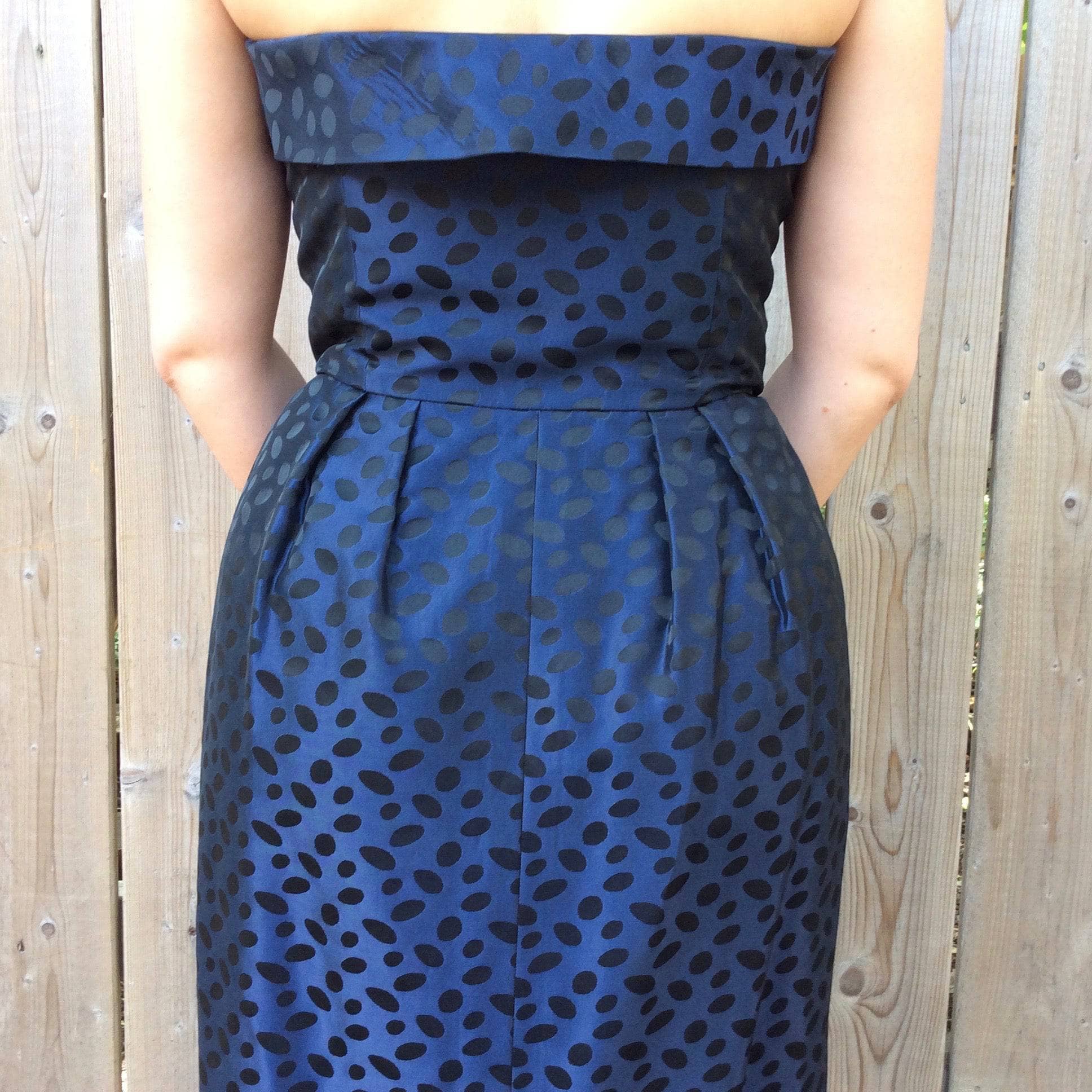 Guy Laroche Designer Dark Blue Bustier Dress Medium - Image 5