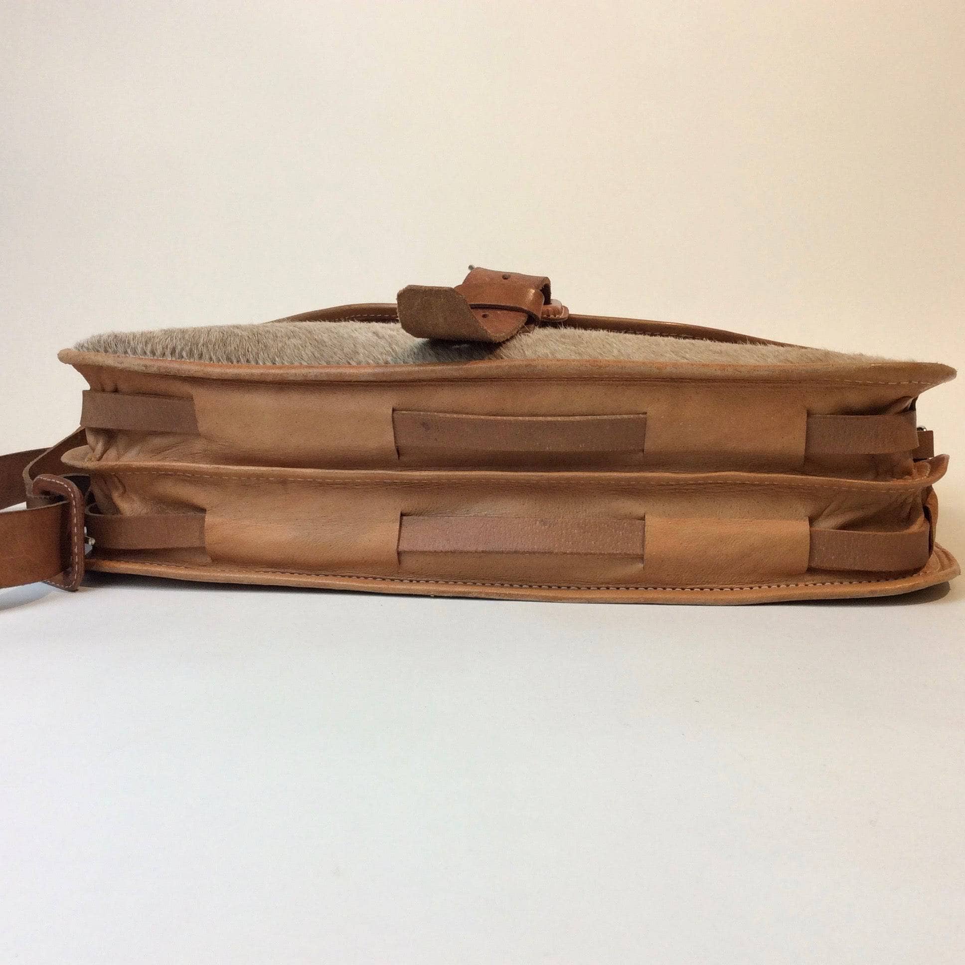 Vintage Leather and Horse Hair Messenger Bag - Image 6
