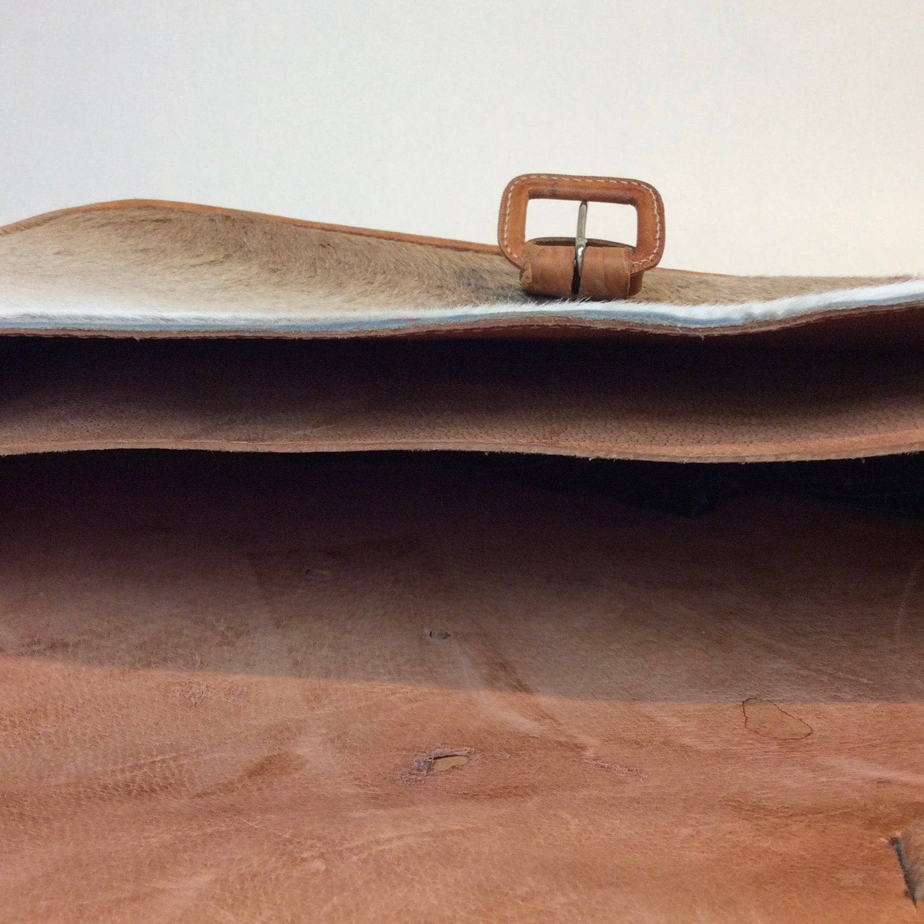 Vintage Leather and Horse Hair Messenger Bag - Image 8
