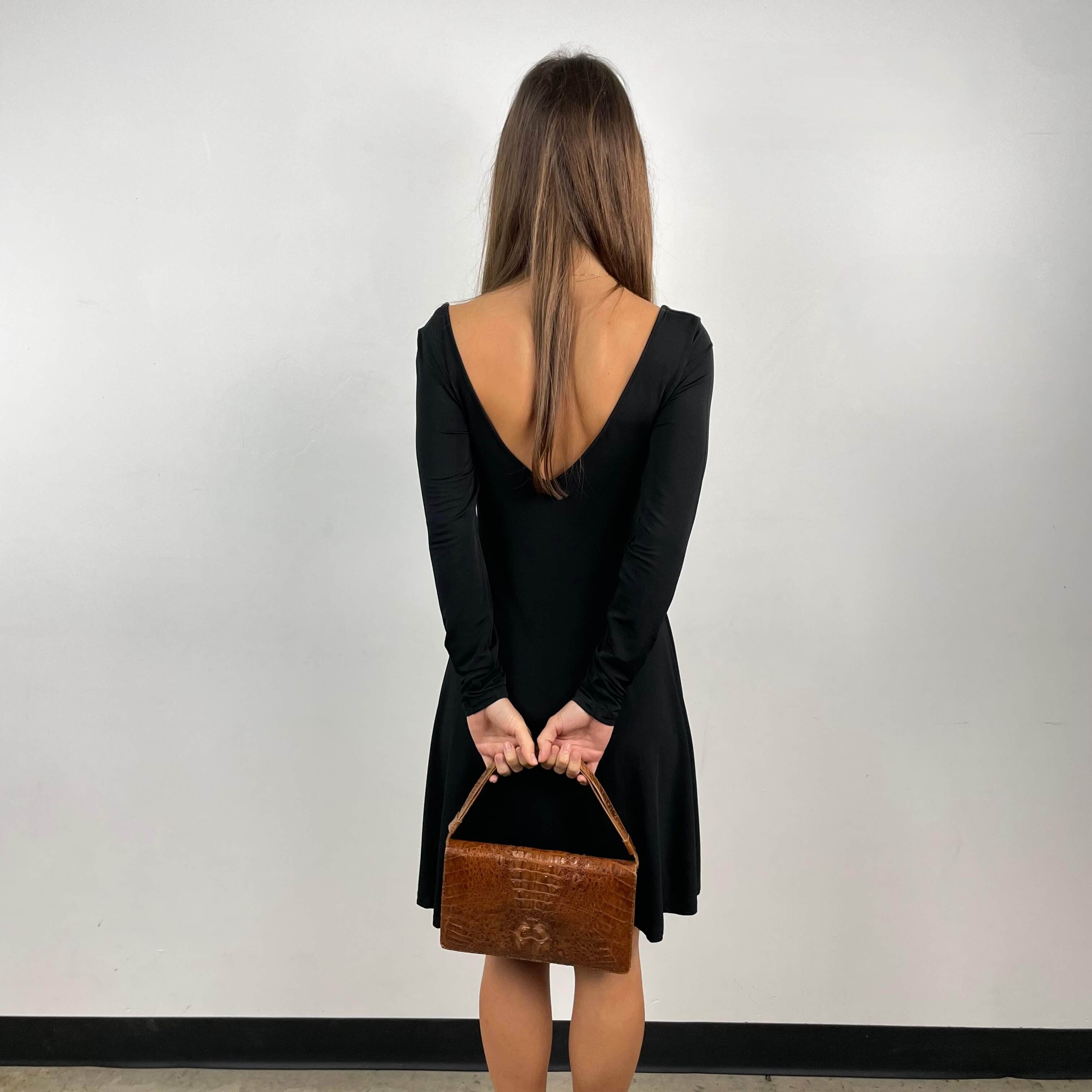 Just Cavalli Long Sleeve Flared Black Dress Small/Medium - Image 3