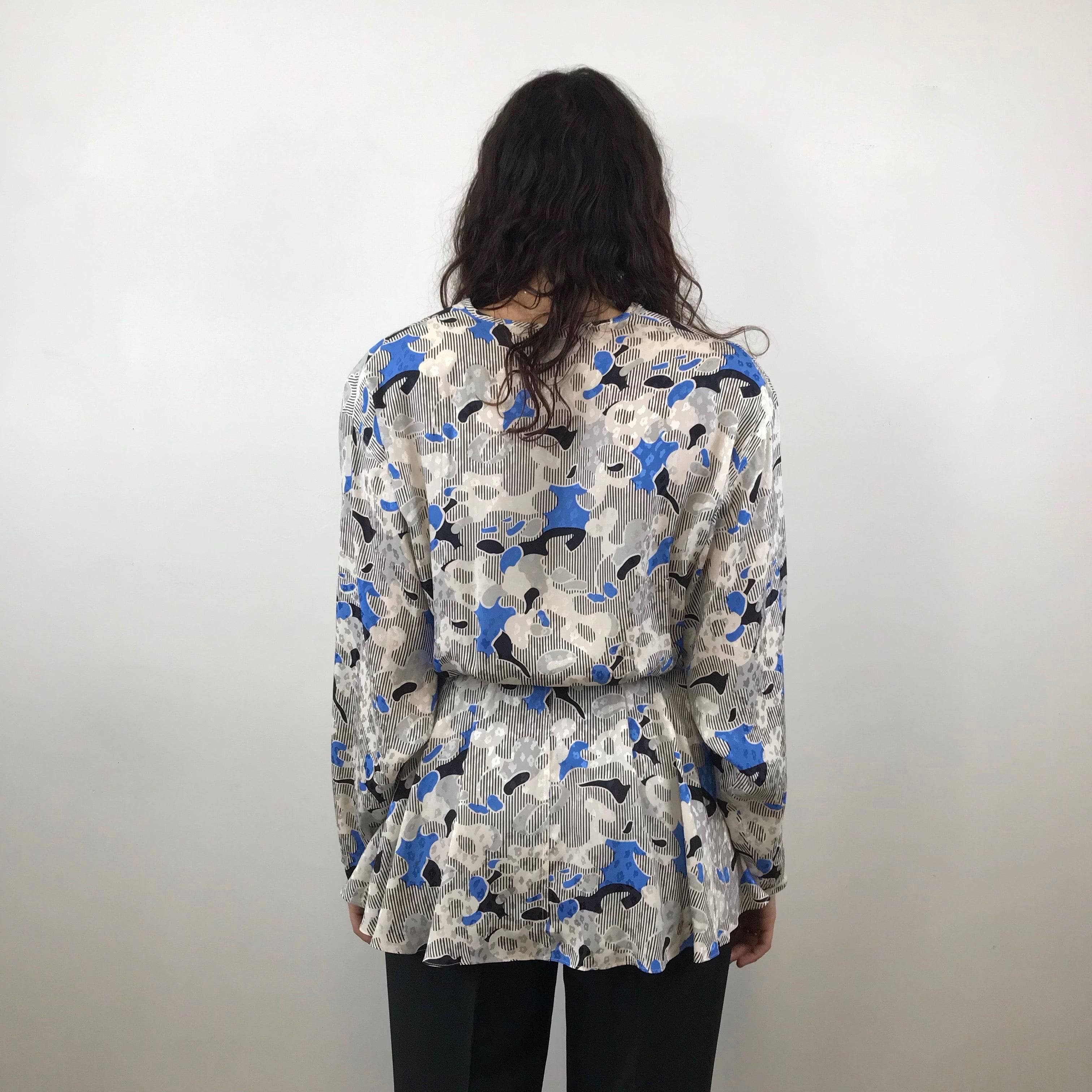 Louis Féraud Wrap Silk Peplum Blouse Medium-Large - Image 2