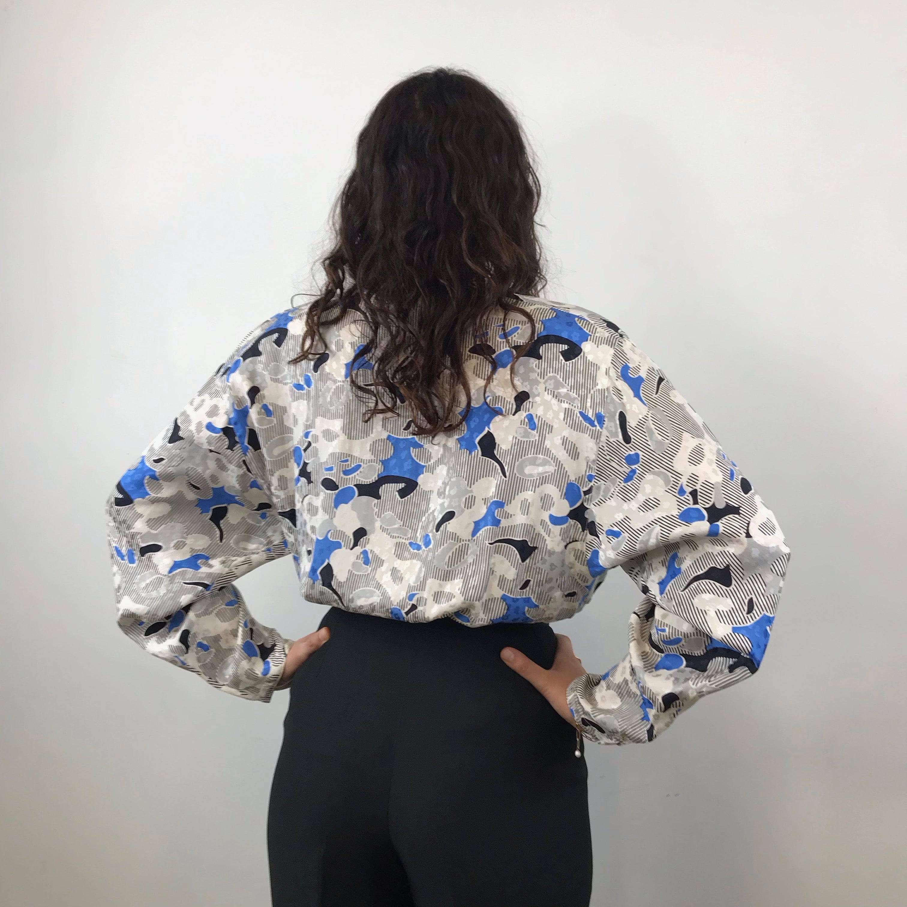 Louis Féraud Wrap Silk Peplum Blouse Medium-Large - Image 8
