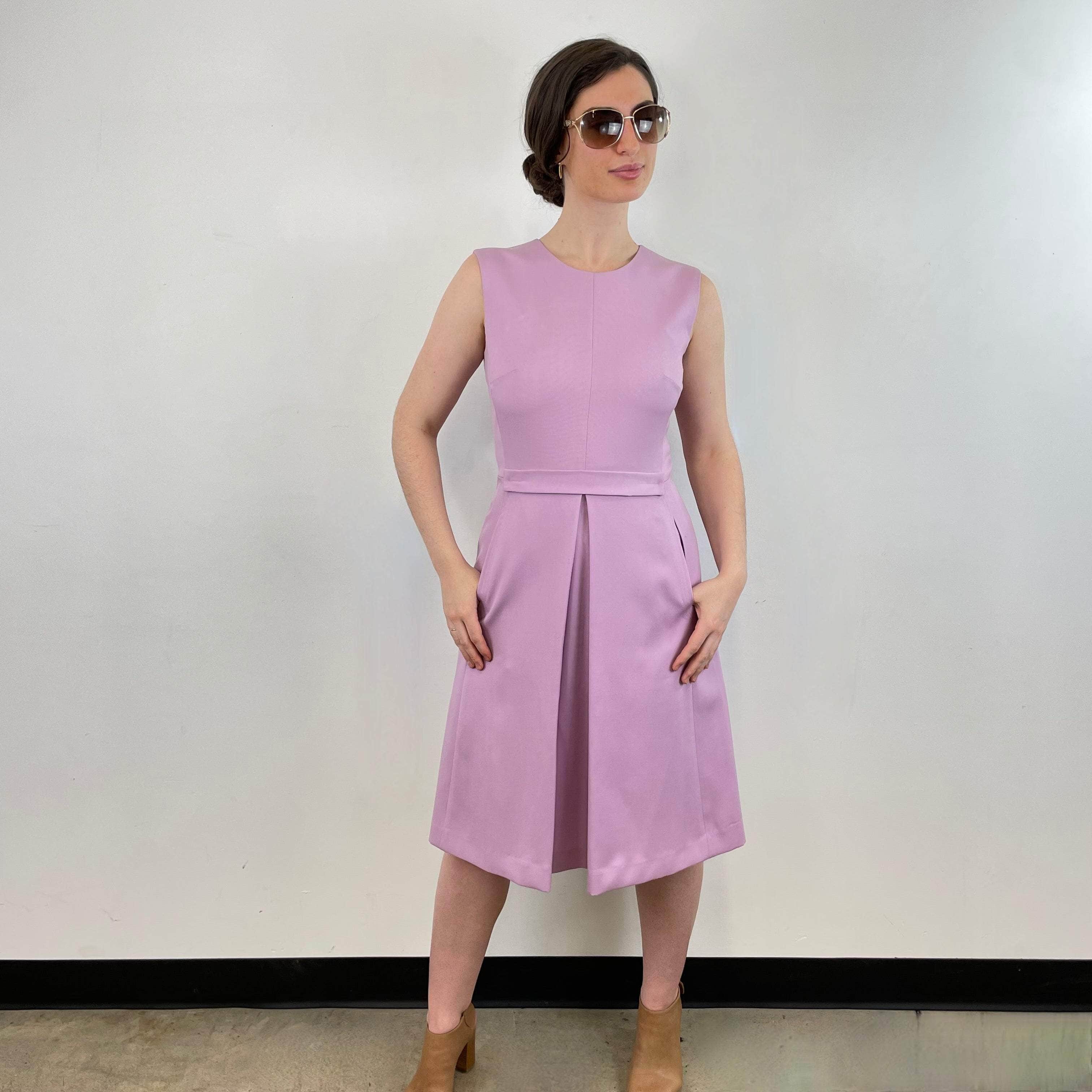 Mauve Wool Jersey Cocktail Dress Small / Medium - Image 3