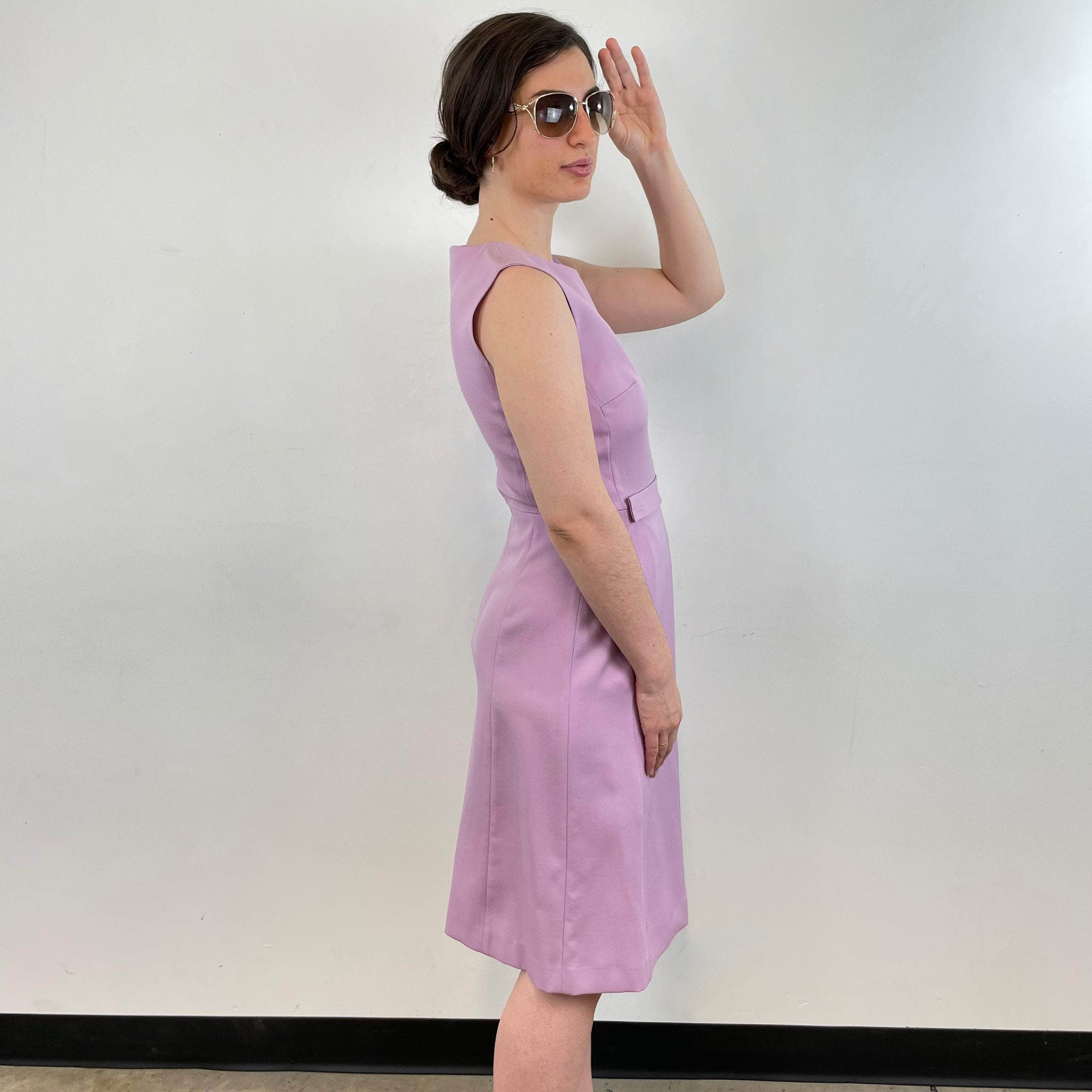 Mauve Wool Jersey Cocktail Dress Small / Medium - Image 4