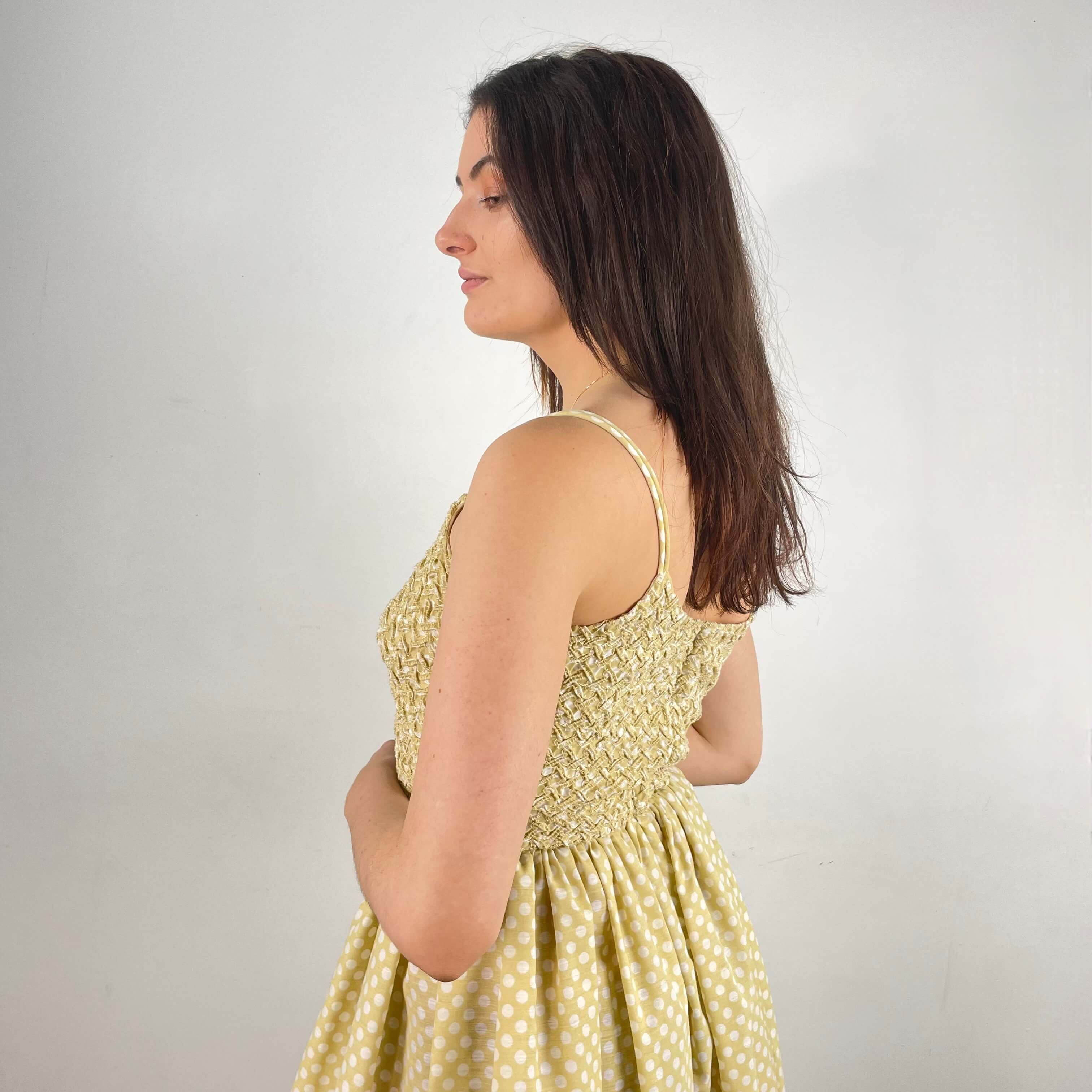 1950s Polka Dot Sleeveless Dress Small - Image 6