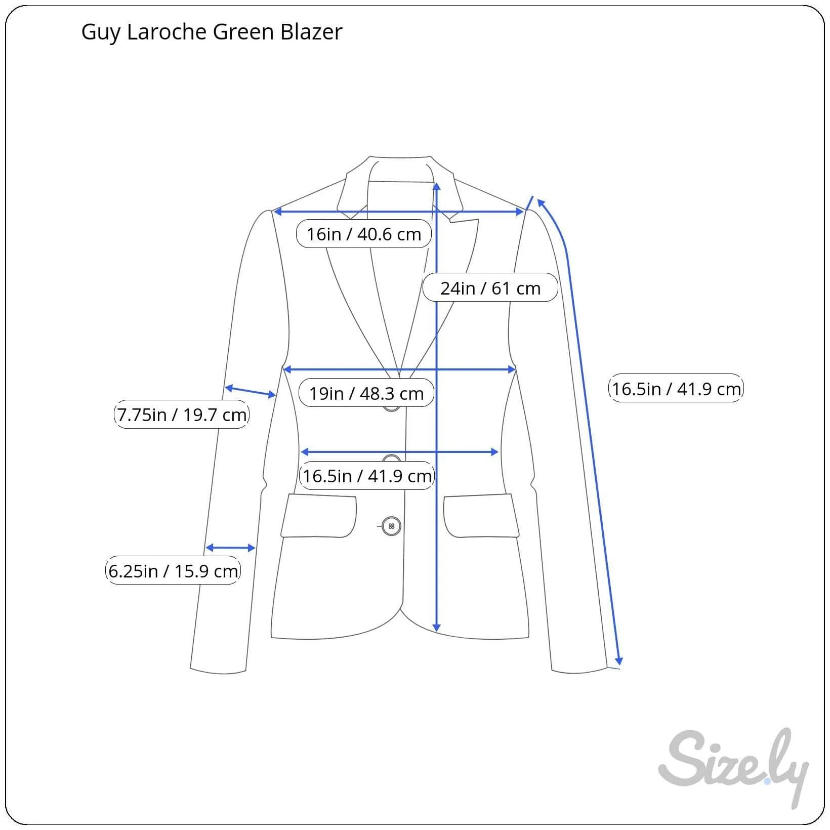 Guy Laroche 3/4 Sleeve Green Blazer Medium - Image 6