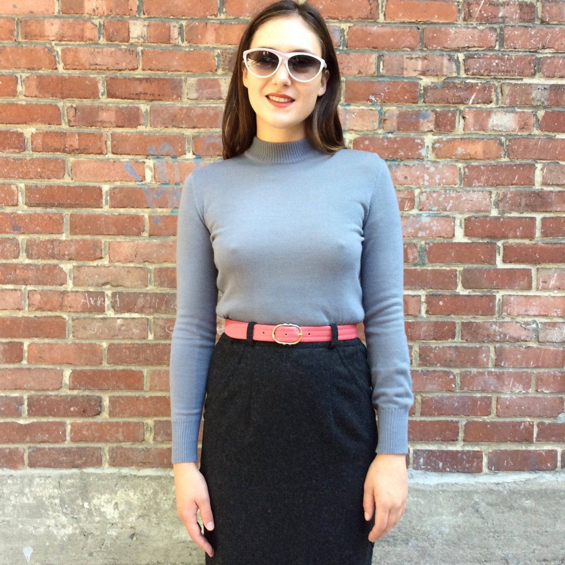 Rodier Grey Mock Neck lightweight Wool Sweater Small-Medium - Image 2