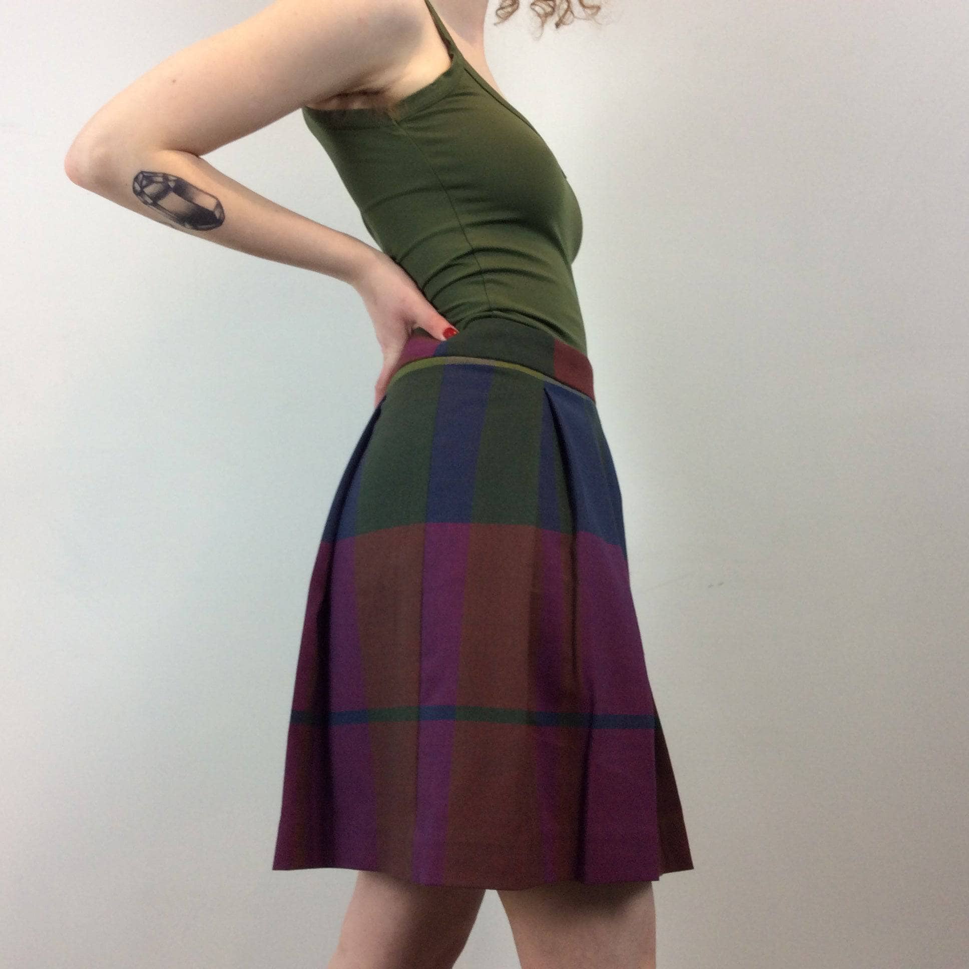 Tommy Hilfiger Multi Coloured Pleated Plaid Skirt Small - Image 5