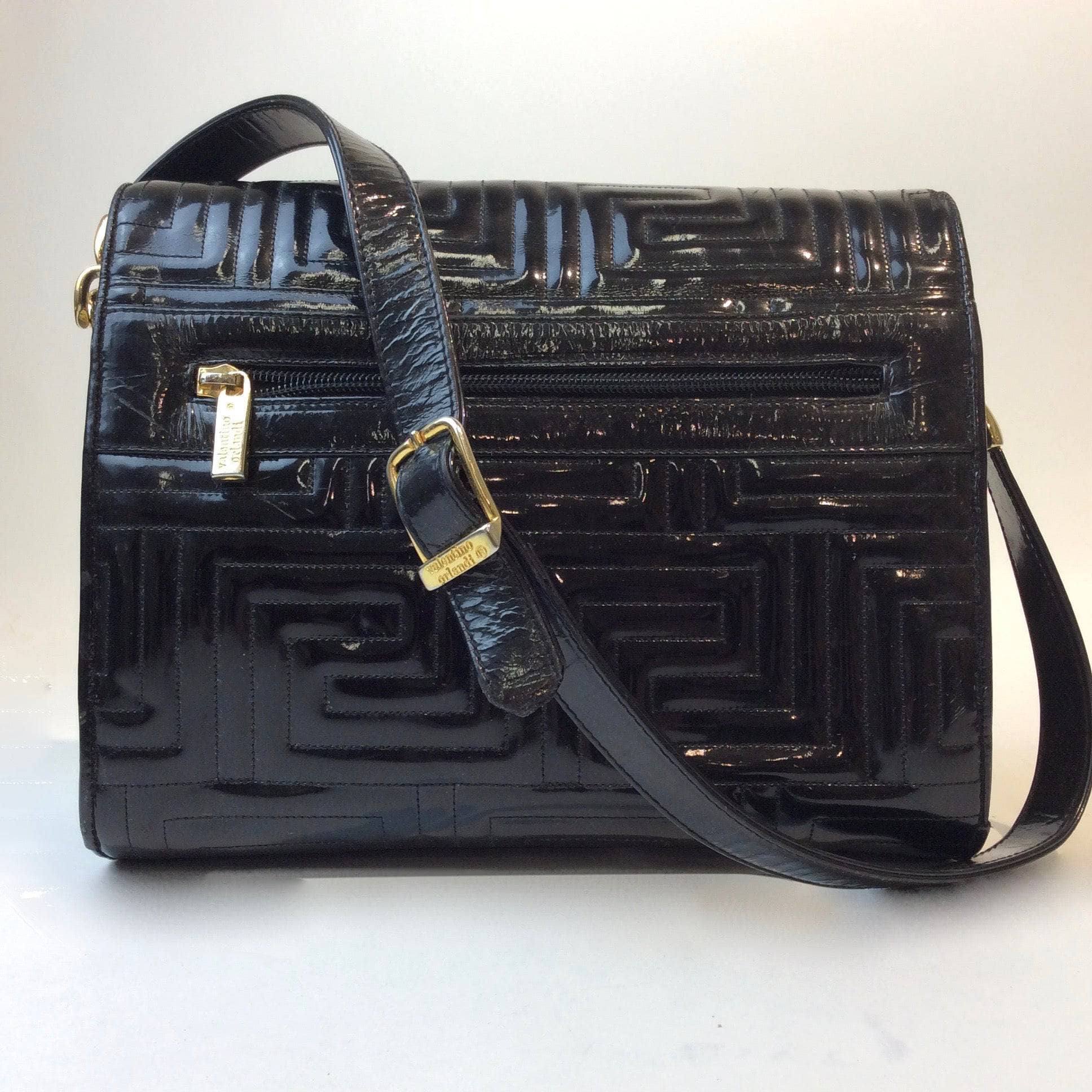 Valentino Orlandi Quilted Black Patent Leather Purse - Image 6