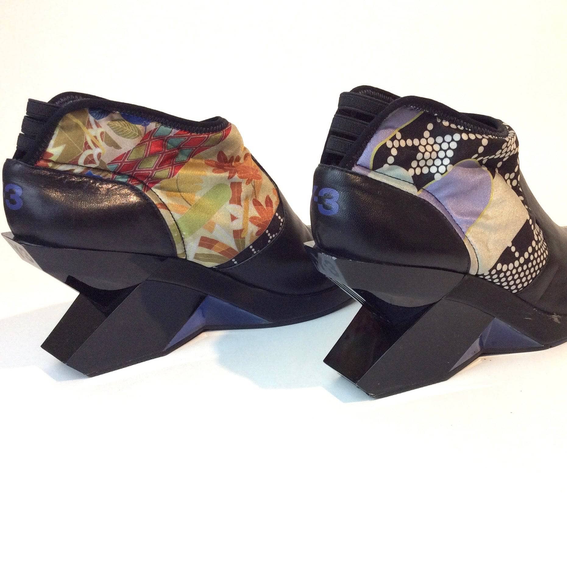 Yohji Yamamoto Y3 Sculptured Heel Leather and Neoprene Shoes S/M - Image 10