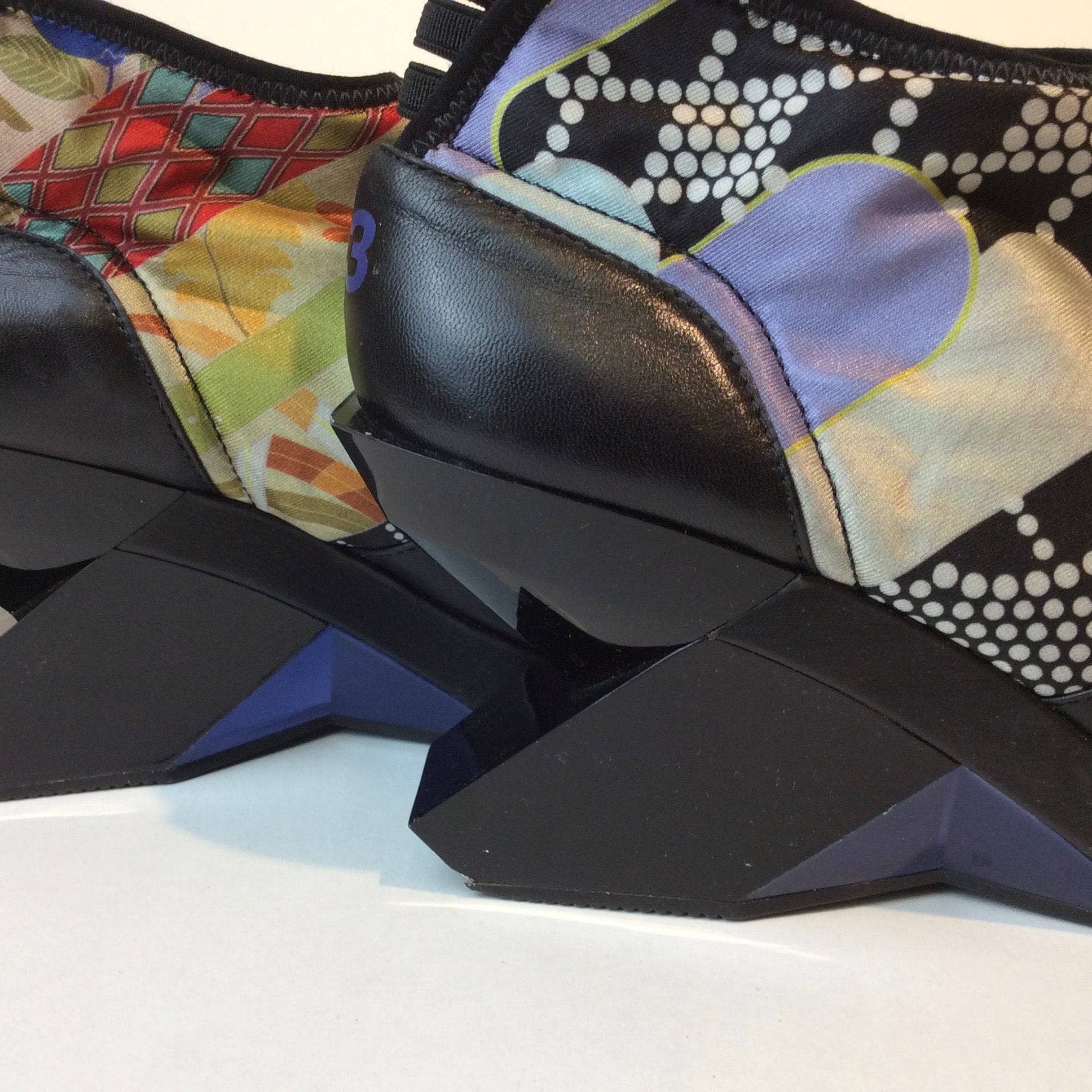 Yohji Yamamoto Y3 Sculptured Heel Leather and Neoprene Shoes S/M - Image 3
