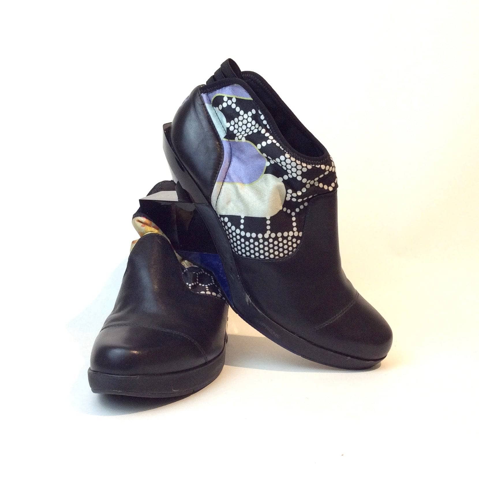 Yohji Yamamoto Y3 Sculptured Heel Leather and Neoprene Shoes S/M - Image 5