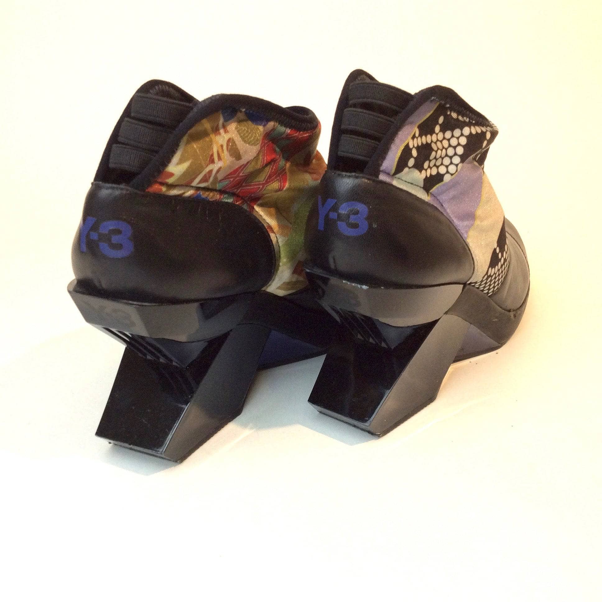 Yohji Yamamoto Y3 Sculptured Heel Leather and Neoprene Shoes S/M - Image 9